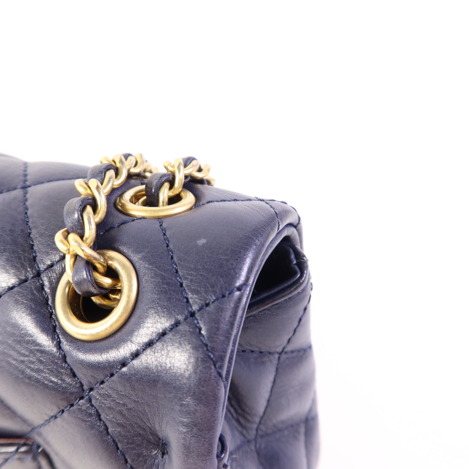 CHANEL 牛皮皮革Chain Shoulder Bag金扣鏈帶肩背袋