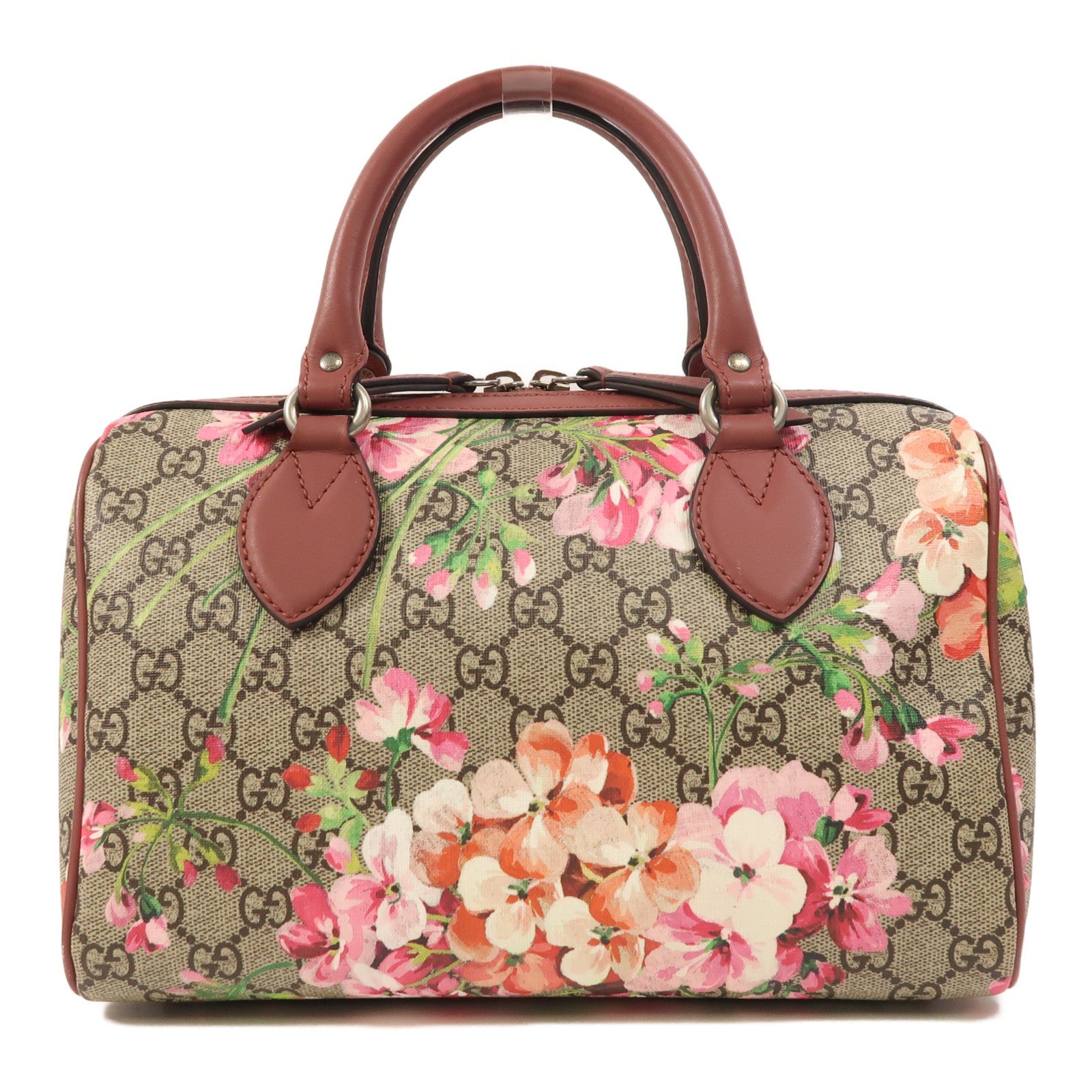 GUCCI 塗層帆布Boston Bag銀扣波士頓包