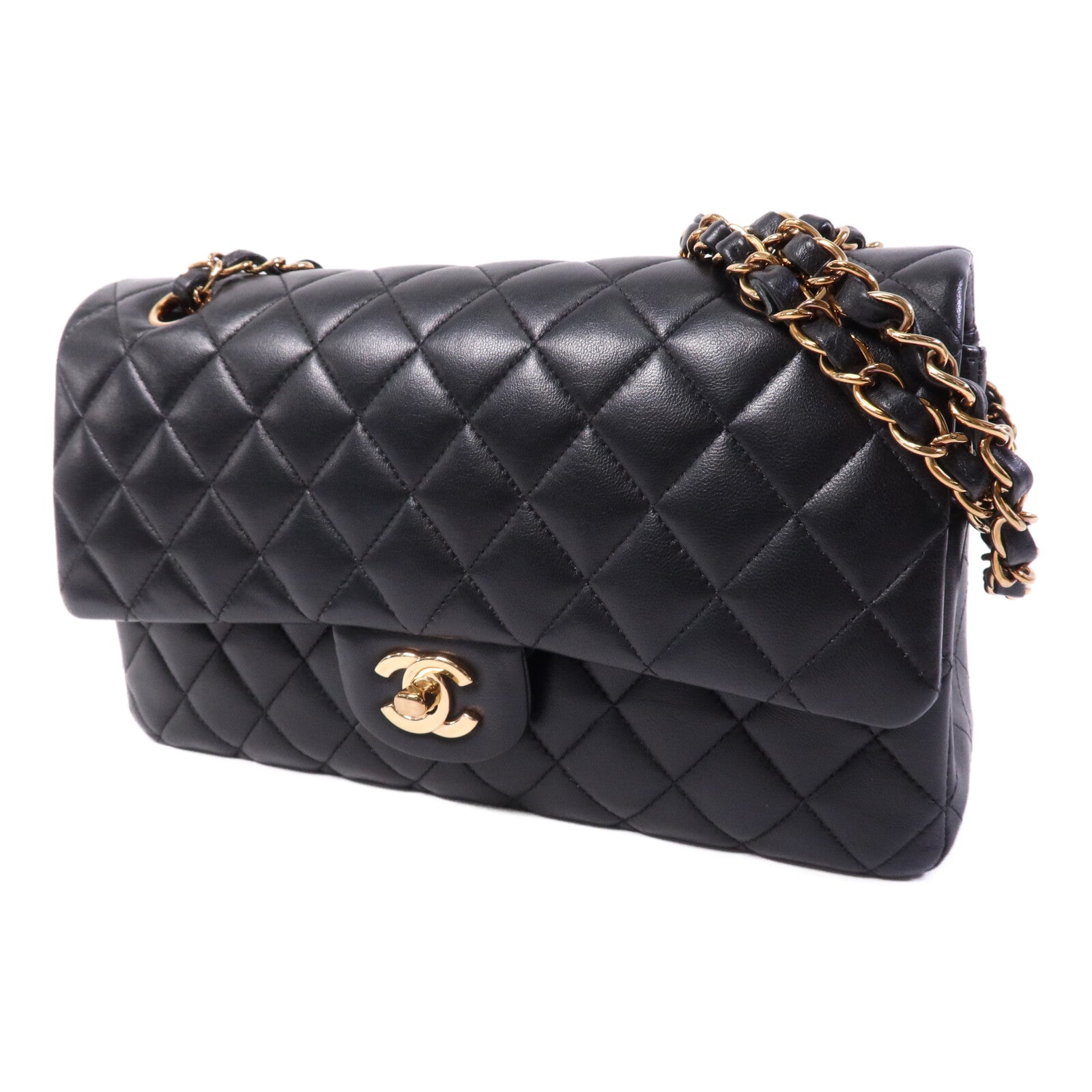 CHANEL 羊皮皮革Classic 25金扣鏈帶肩背袋