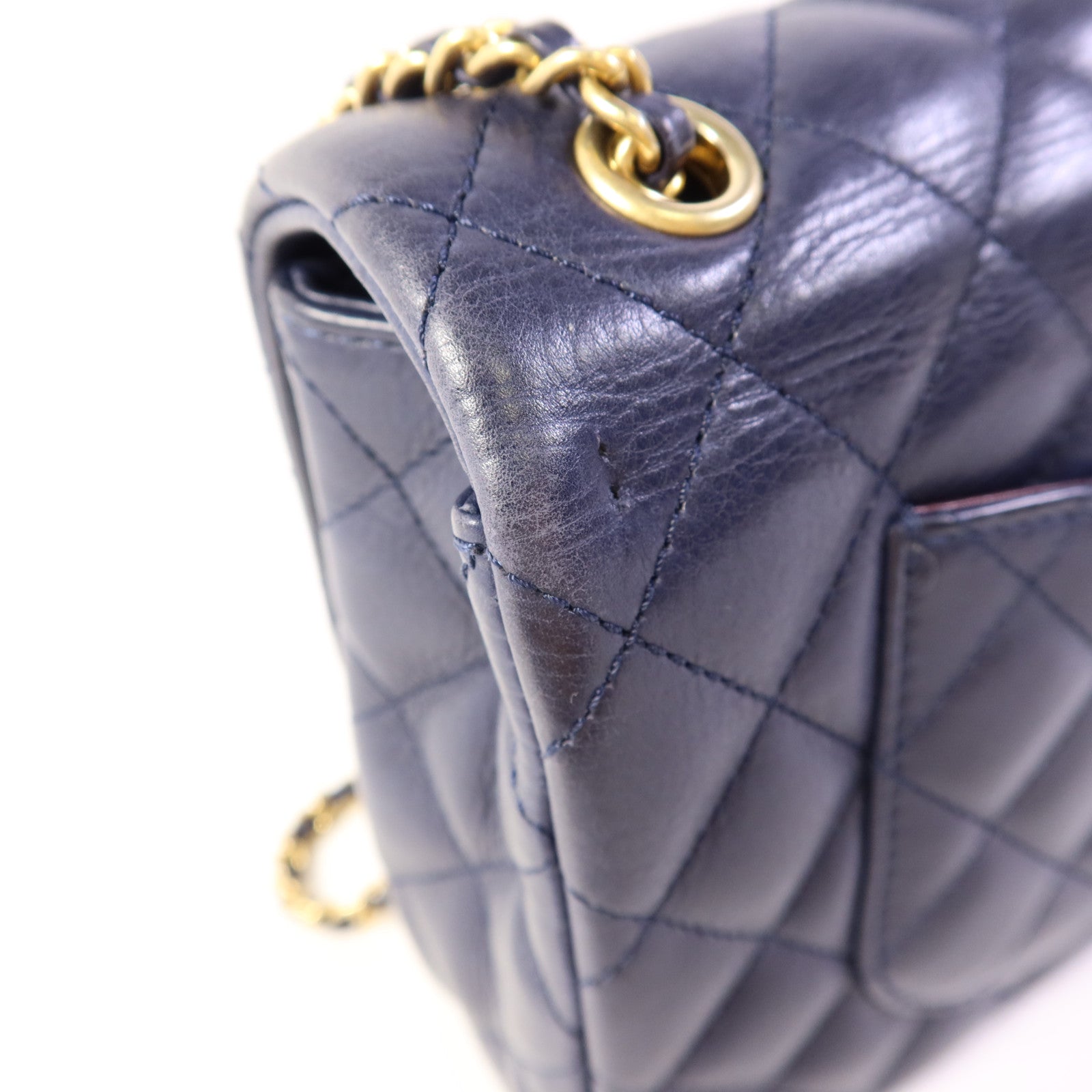 CHANEL 牛皮皮革Chain Shoulder Bag金扣鏈帶肩背袋