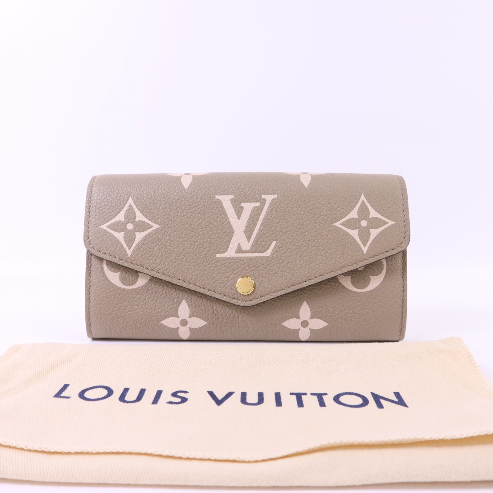 LOUIS VUITTON Monogram Empreinte Sarah Wallet金扣長錢包