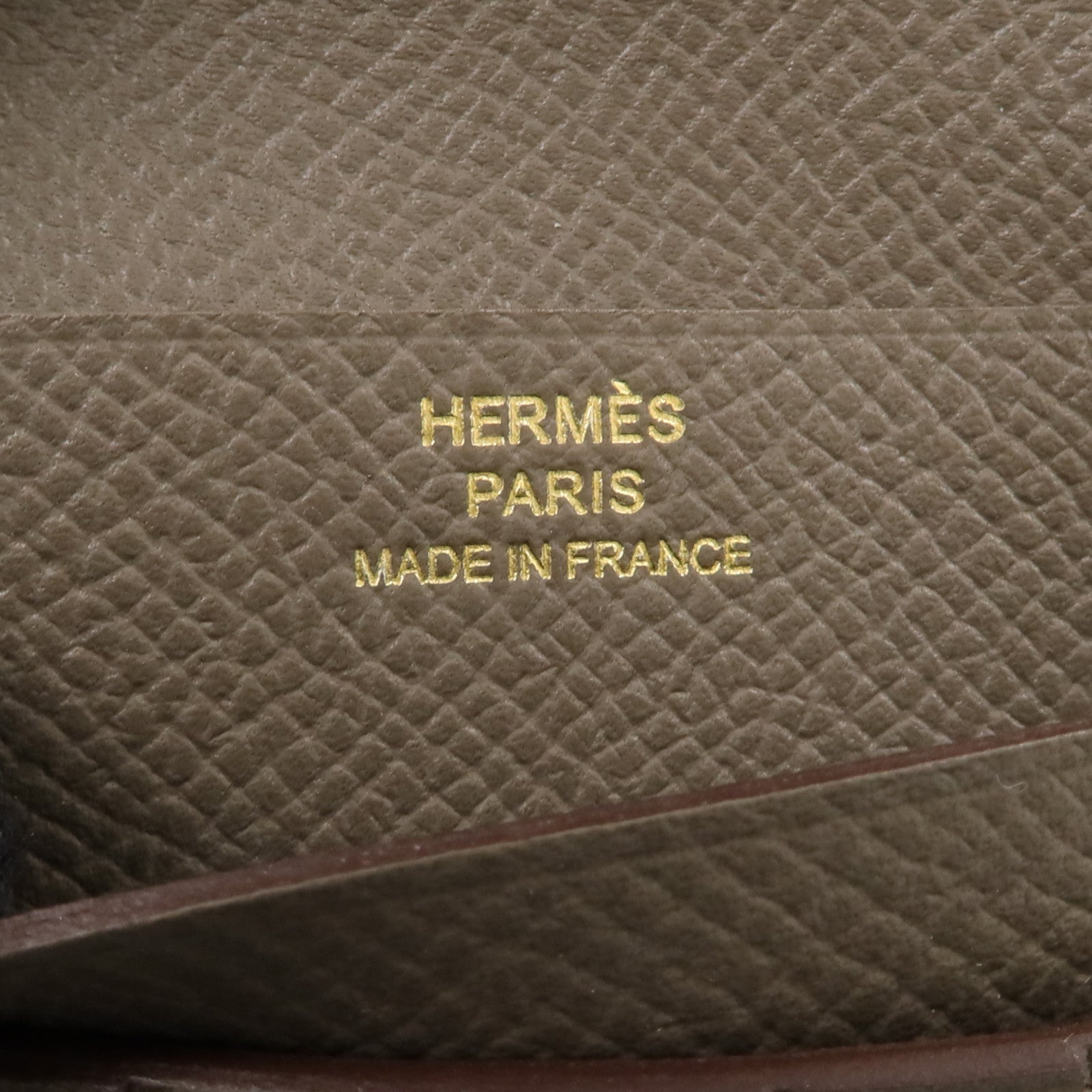 HERMES Epsom皮革Bearn Compact Wallet錢包Etain