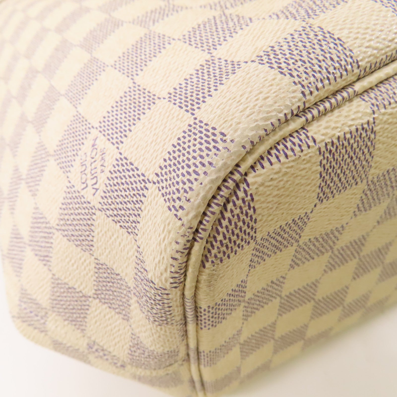 LOUIS VUITTON Damier Azur Neverfull MM金扣手挽袋
