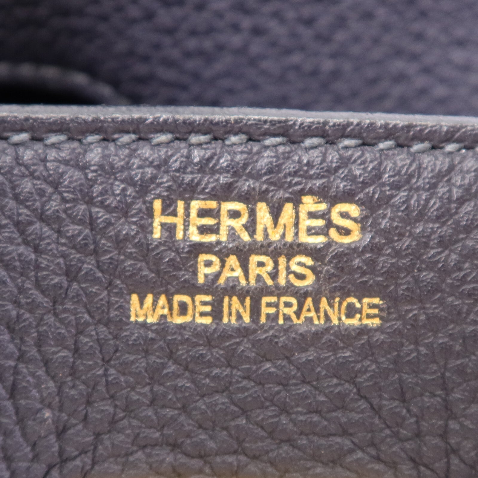 HERMES Togo皮革Birkin 35金扣手挽袋Bleu Obscur
