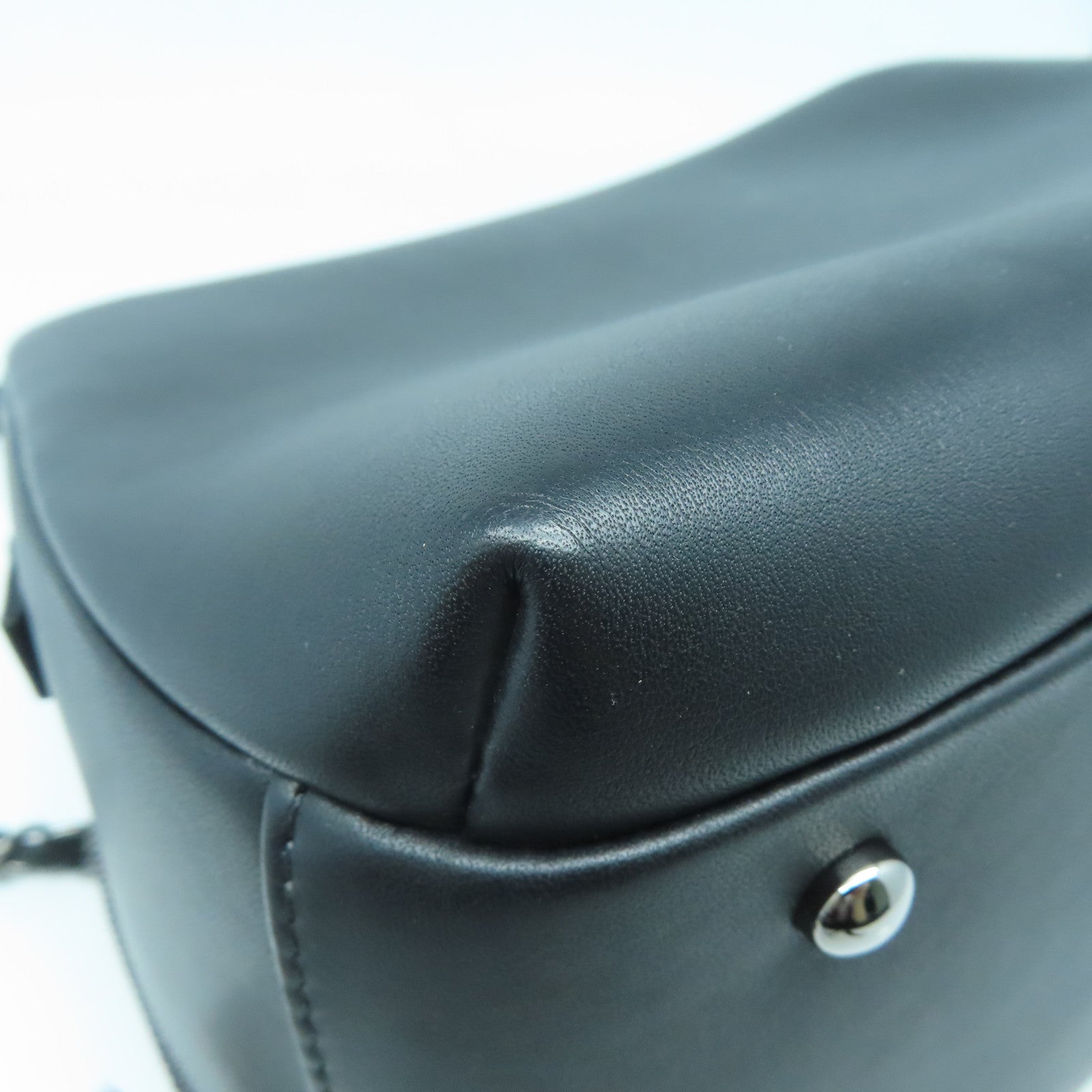CHANEL 【激減優惠】羊皮皮革Chain Shoulder銀扣手挽肩背兩用袋黑色