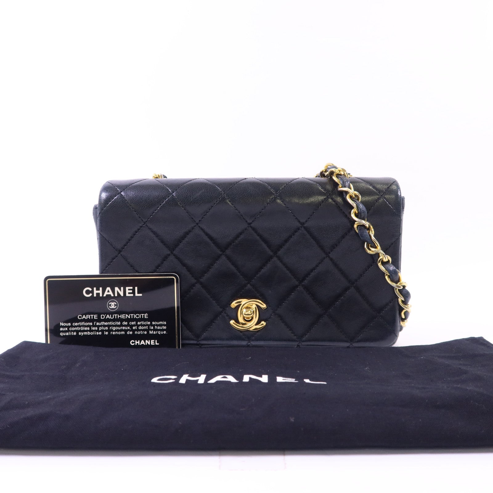 CHANEL 牛皮皮革Chain Shoulder Bag金扣鏈帶肩背袋