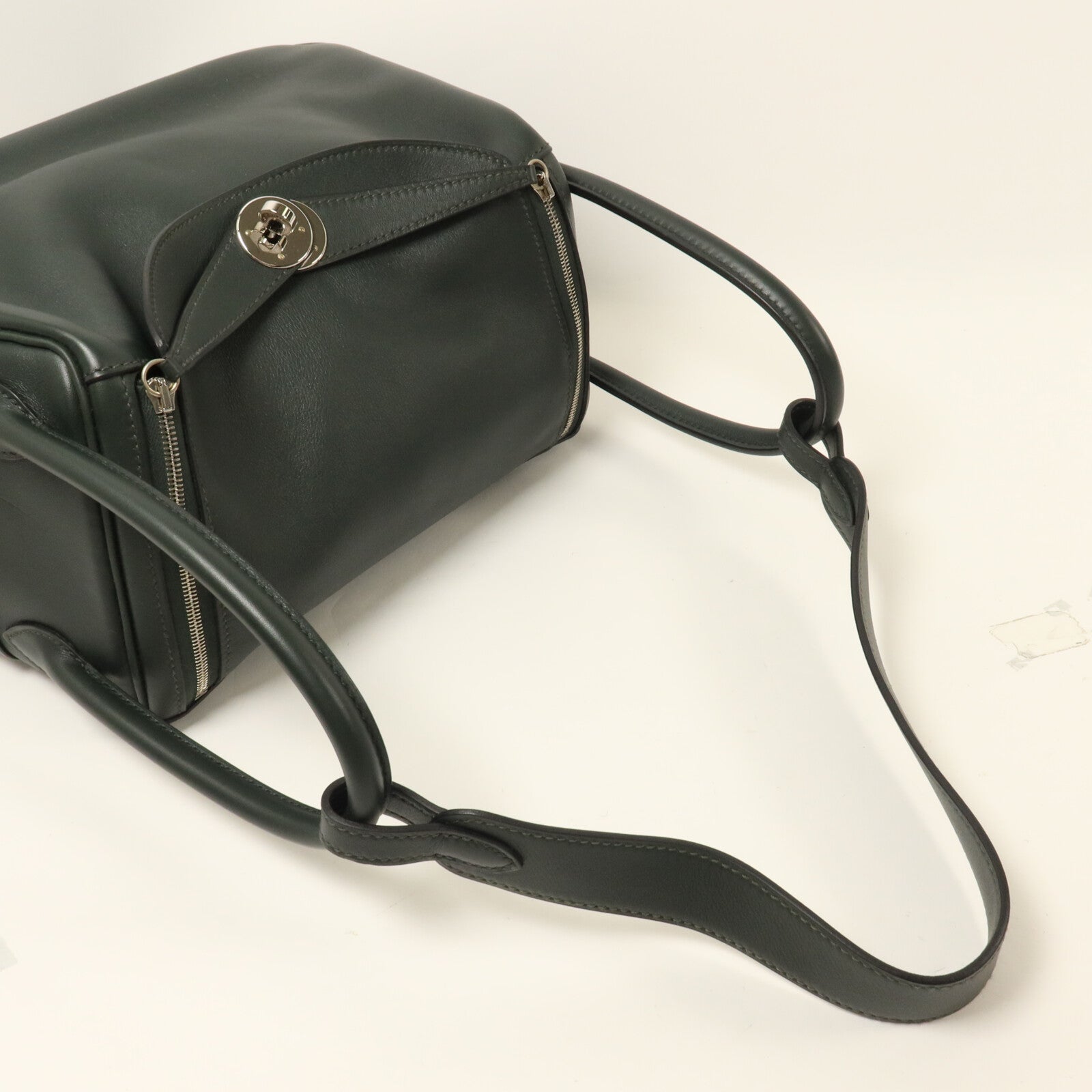 HERMES Swift皮革Lindy 26手挽肩背兩用袋Vert Anglais