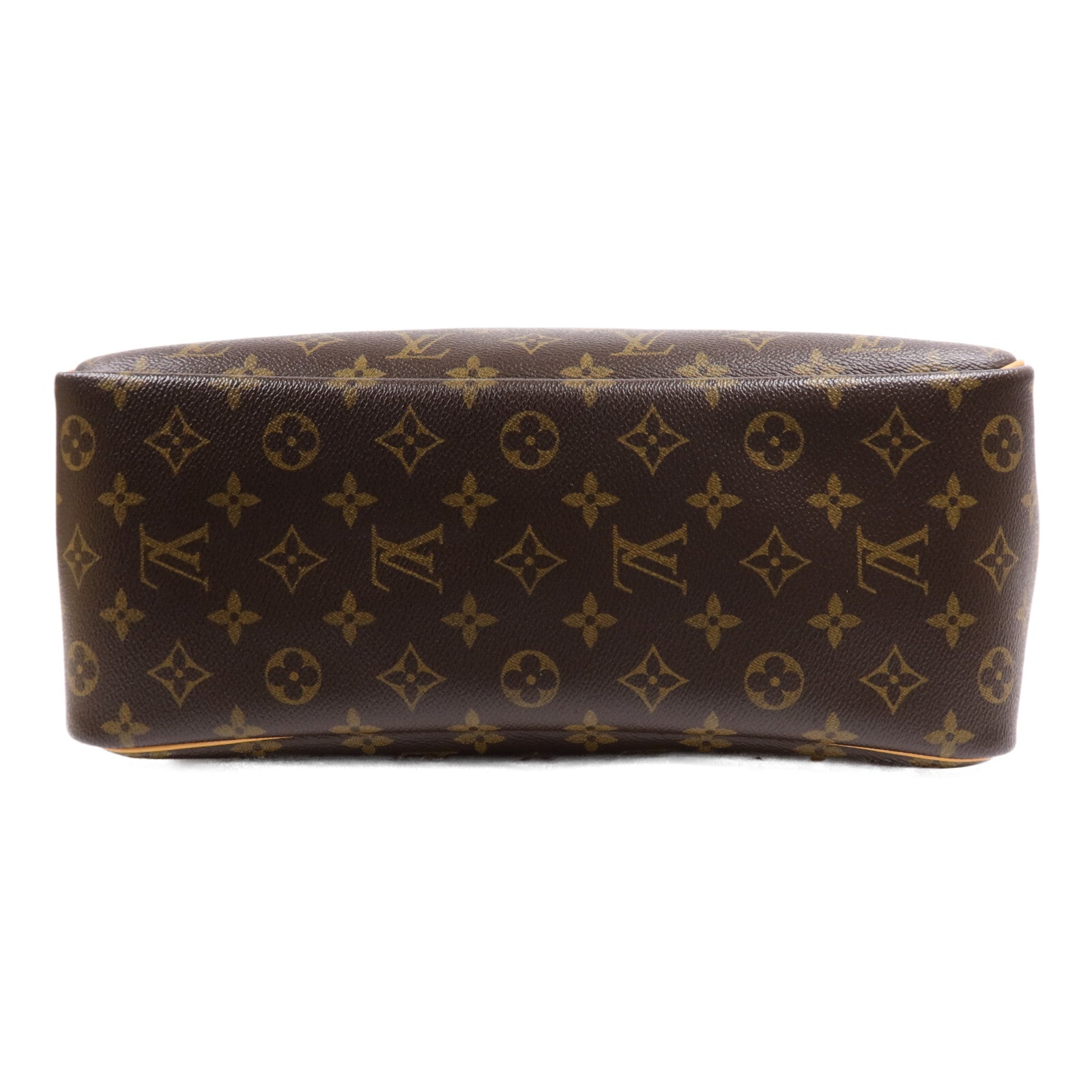 LOUIS VUITTON Monogram Deauville金扣手挽袋棕色