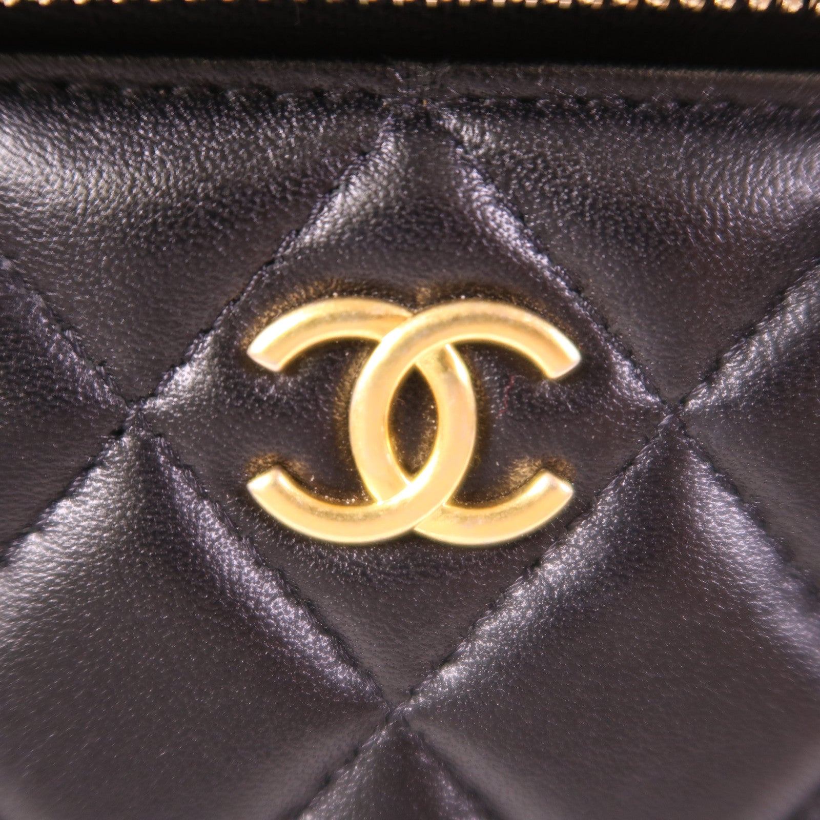 CHANEL 羊皮皮革Vanity Case金扣手挽肩背兩用袋