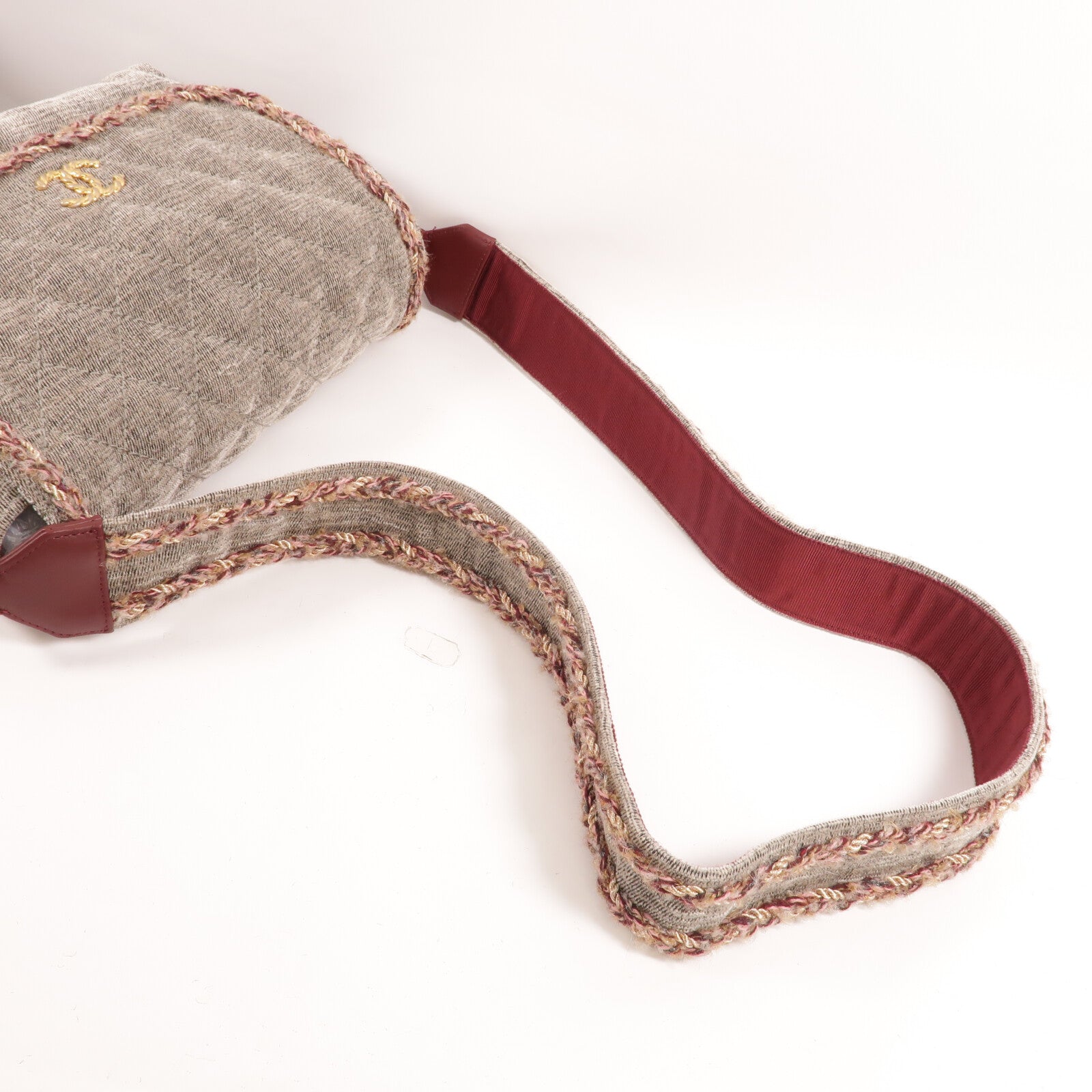 CHANEL Wool Velvet Parisian Stroll Messenger Bag肩背袋