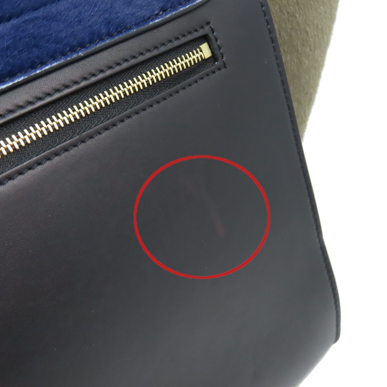 CELINE 馬毛/牛皮皮革Trapeze 2Way Shoulder Bag金扣手挽肩背兩用袋黑色/深藍色/灰色