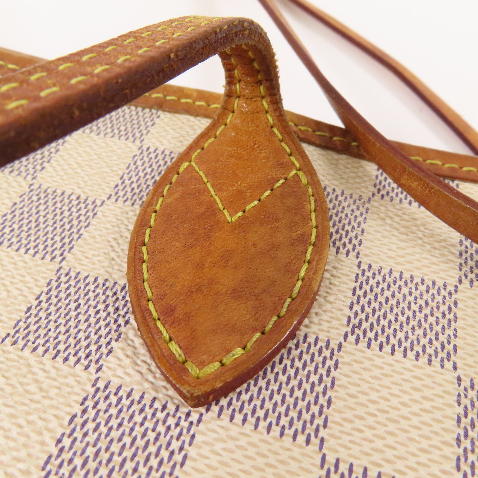 LOUIS VUITTON Damier Azur Neverfull MM金扣手挽袋