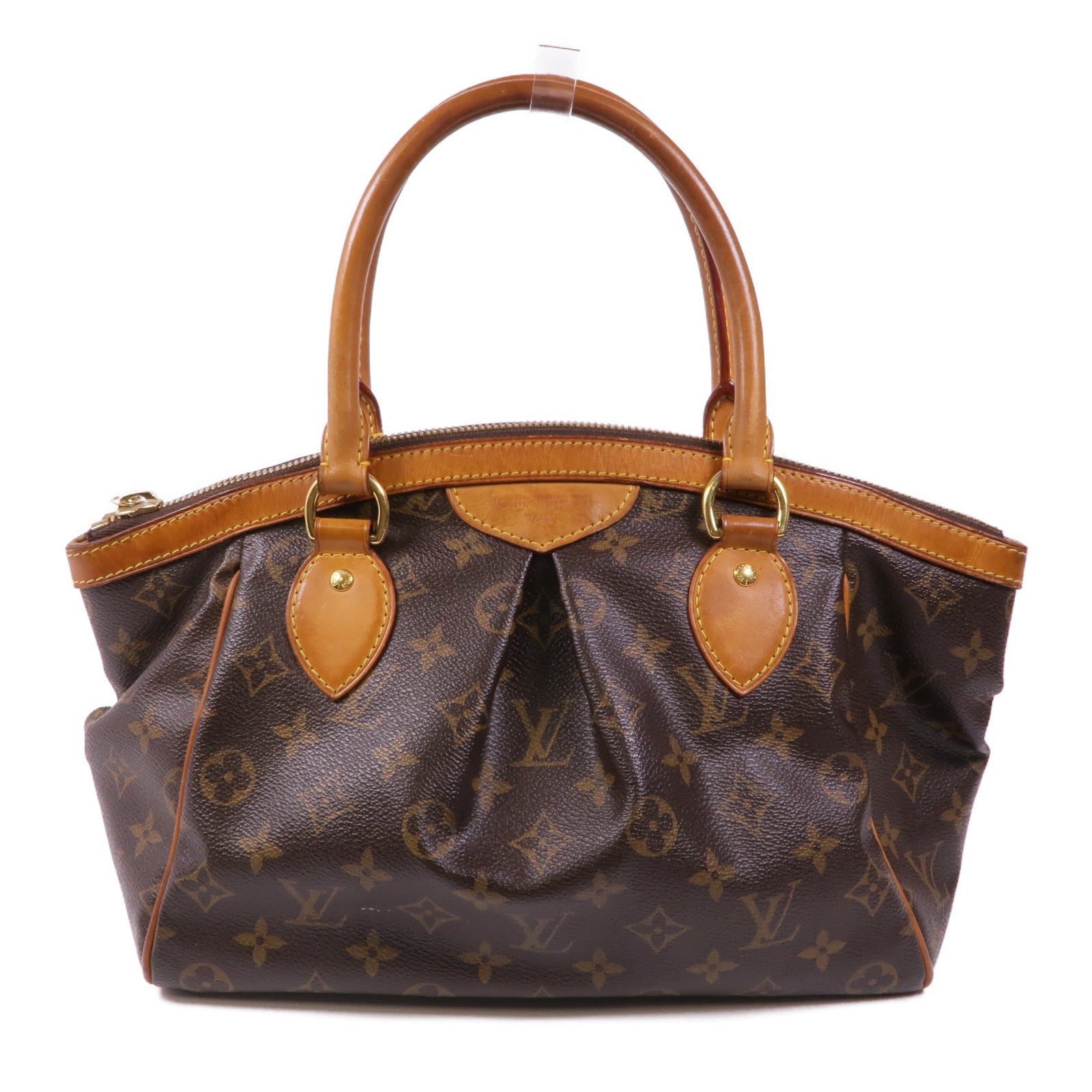 LOUIS VUITTON Monogram Tivoli PM金扣手挽袋棕色