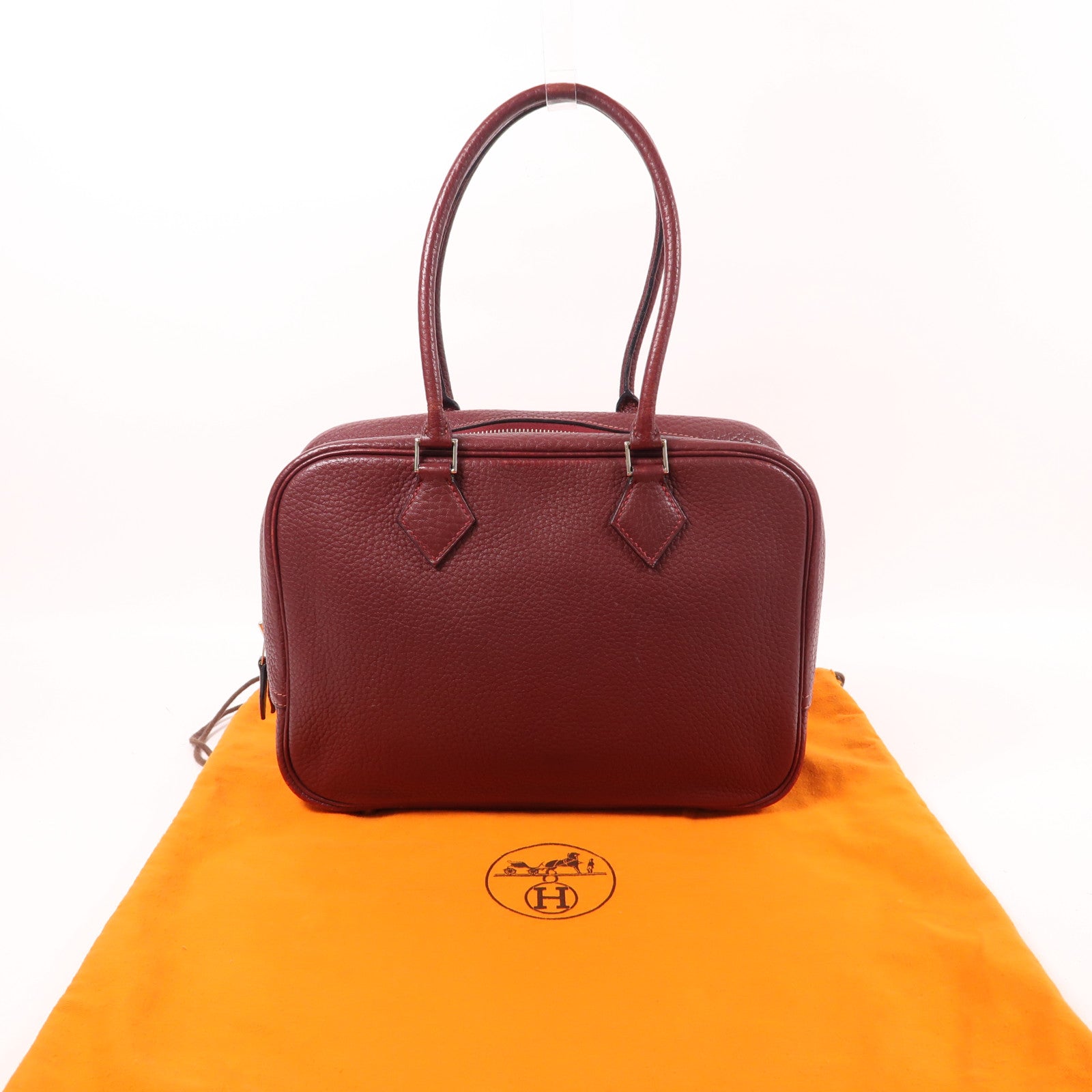 HERMES Clemence皮革Plume 32銀扣手挽袋