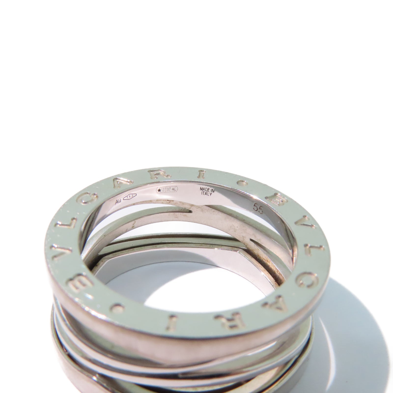 BVLGARI 18K白金B-zero Ring戒指US#6.5/Bvlgari#55