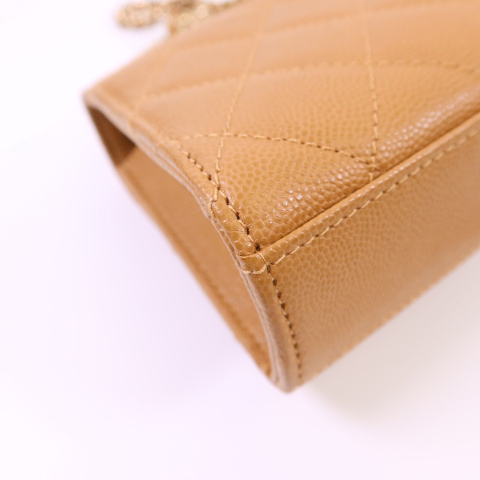 CHANEL 牛皮皮革Mini Top Handle Flap Bag金扣手挽肩背兩用袋