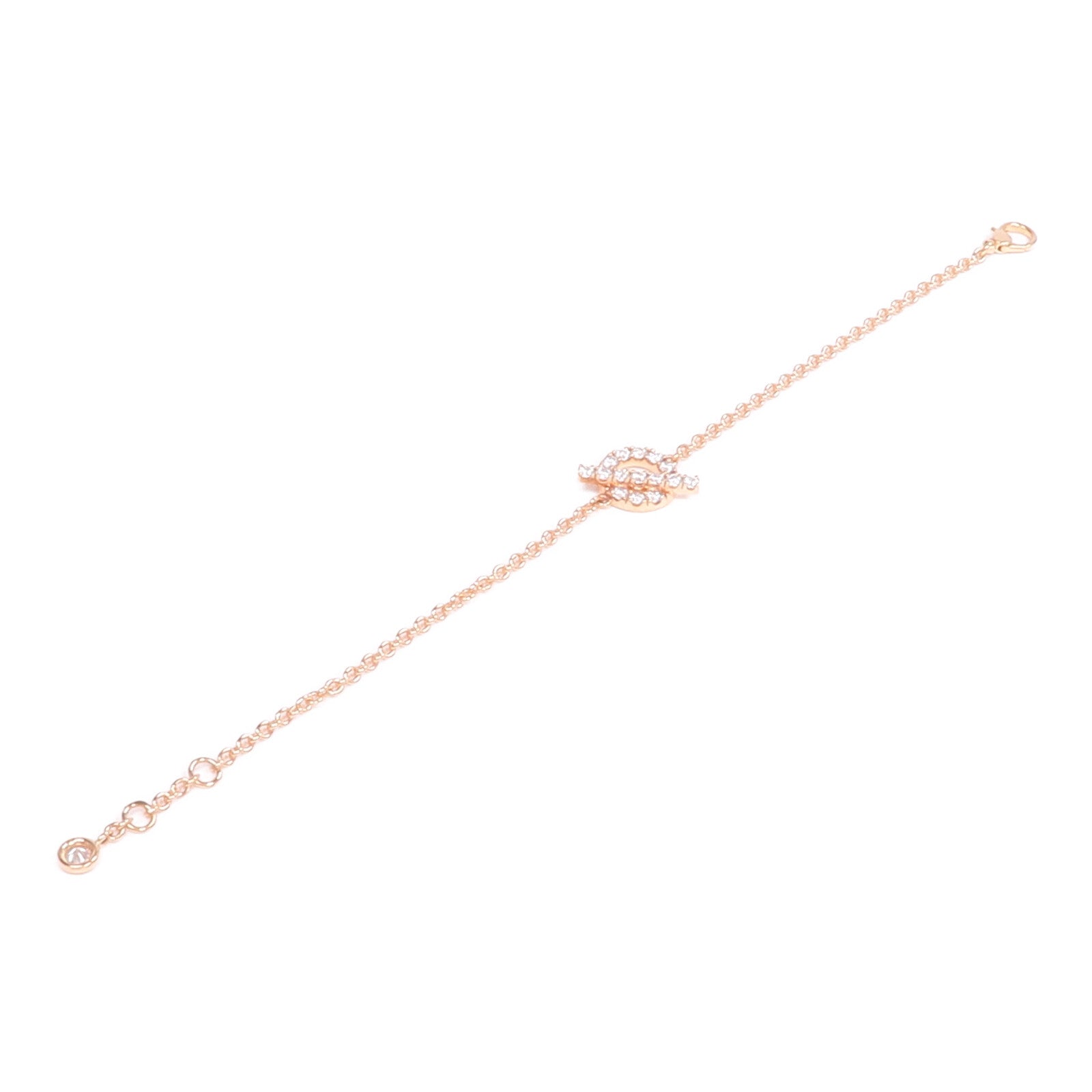 HERMES 18K玫瑰金Finesse Bracelet鑽石手鏈
