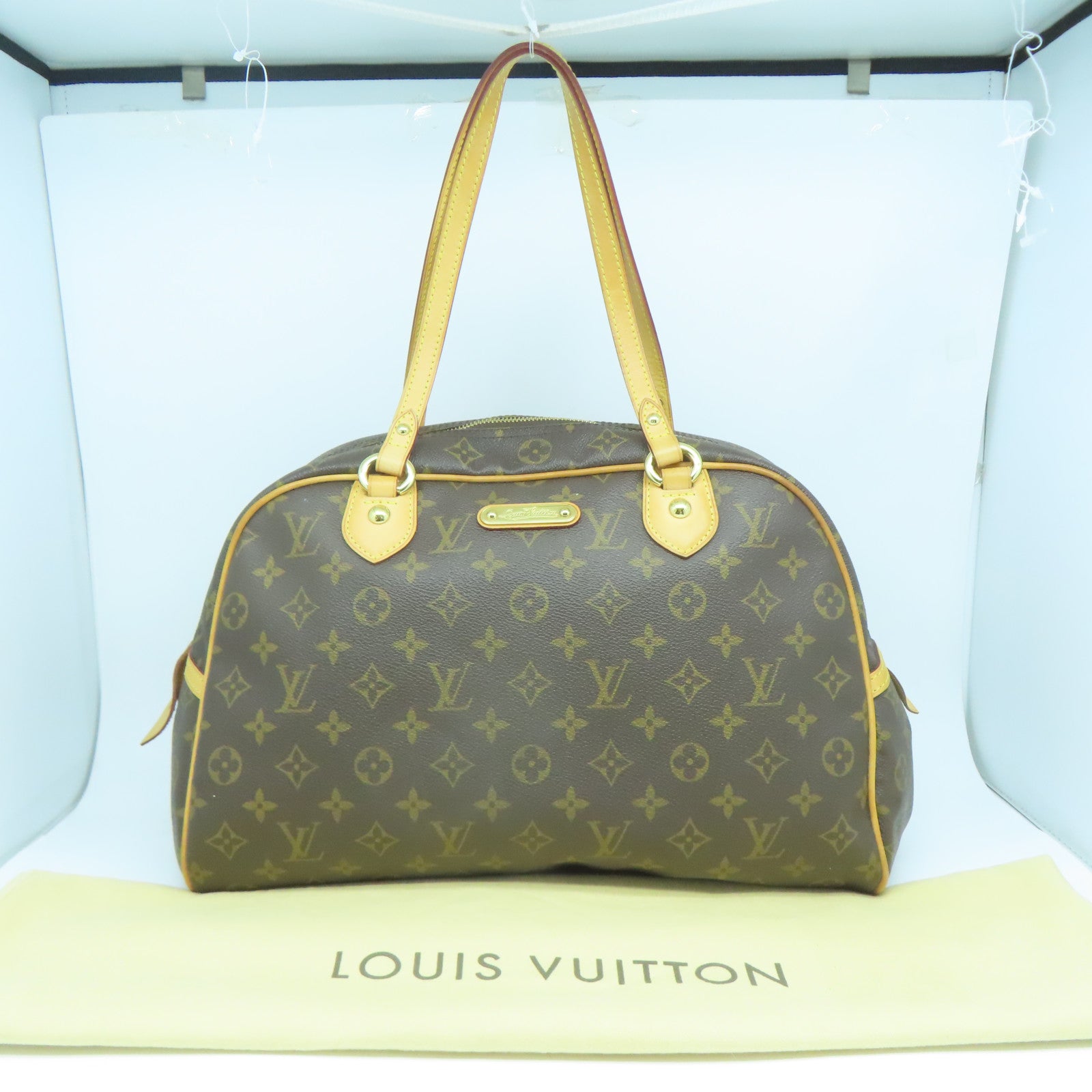 LOUIS VUITTON 【激減優惠】Monogram Montorgueil GM金扣肩背袋啡色