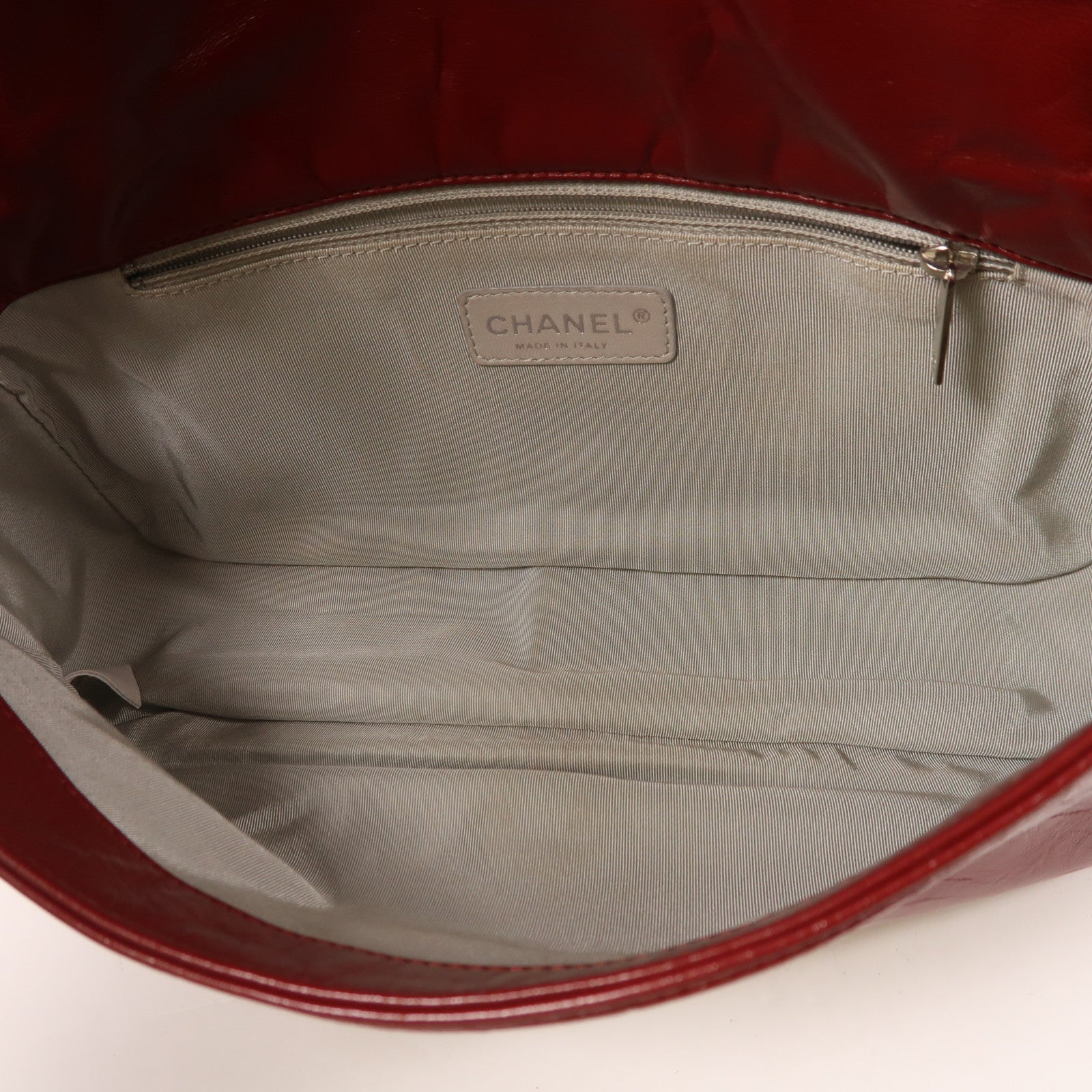 CHANEL 牛皮皮革Chain Shoulder銀扣鏈帶肩背袋