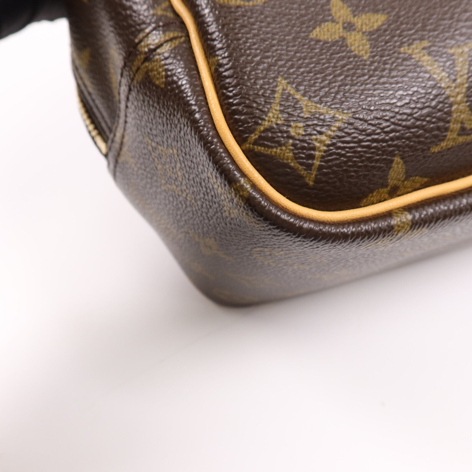 LOUIS VUITTON Monogram Deauville金扣手挽袋棕色