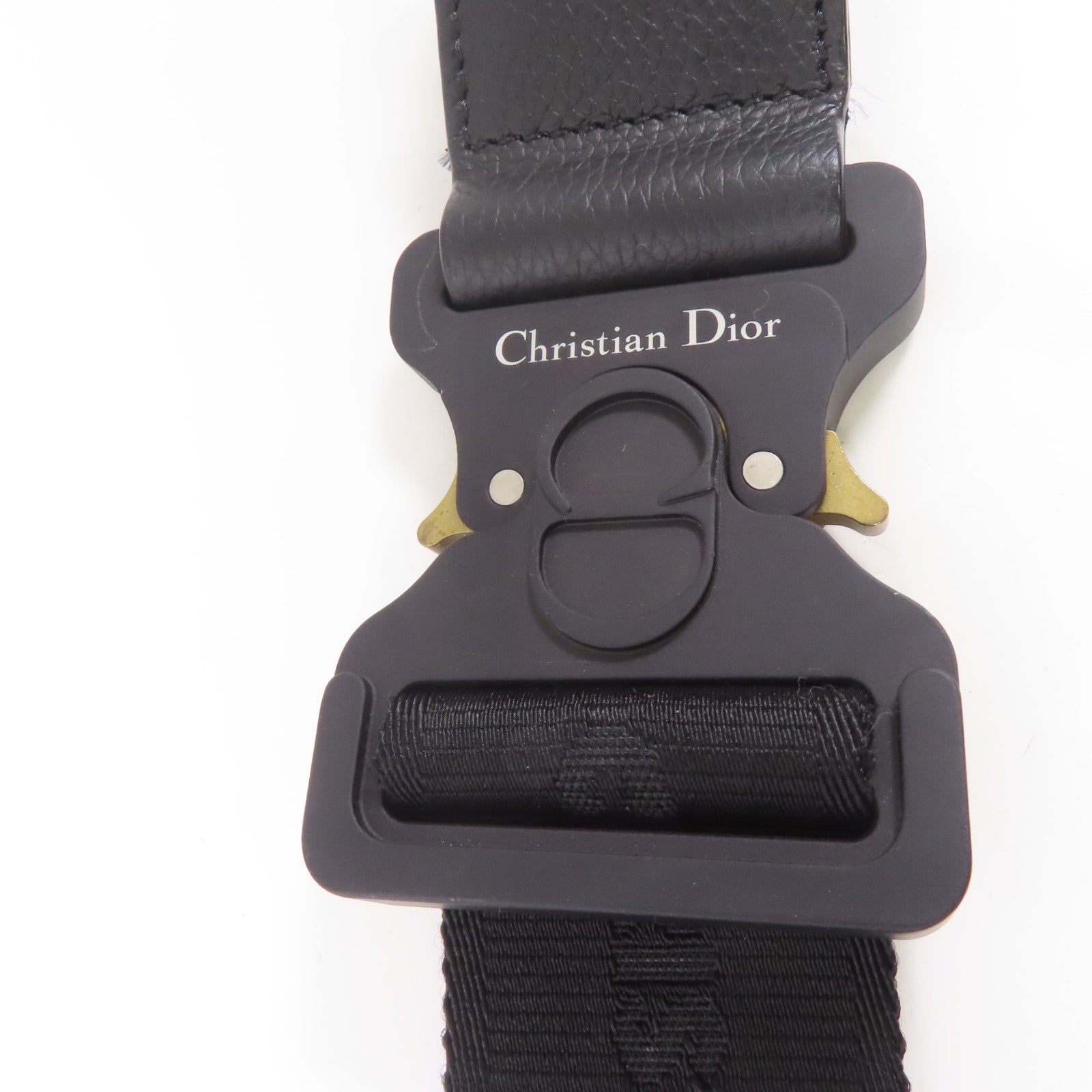Dior 帆布Maxi Saddle Bag肩背袋黑色/米色/藍色