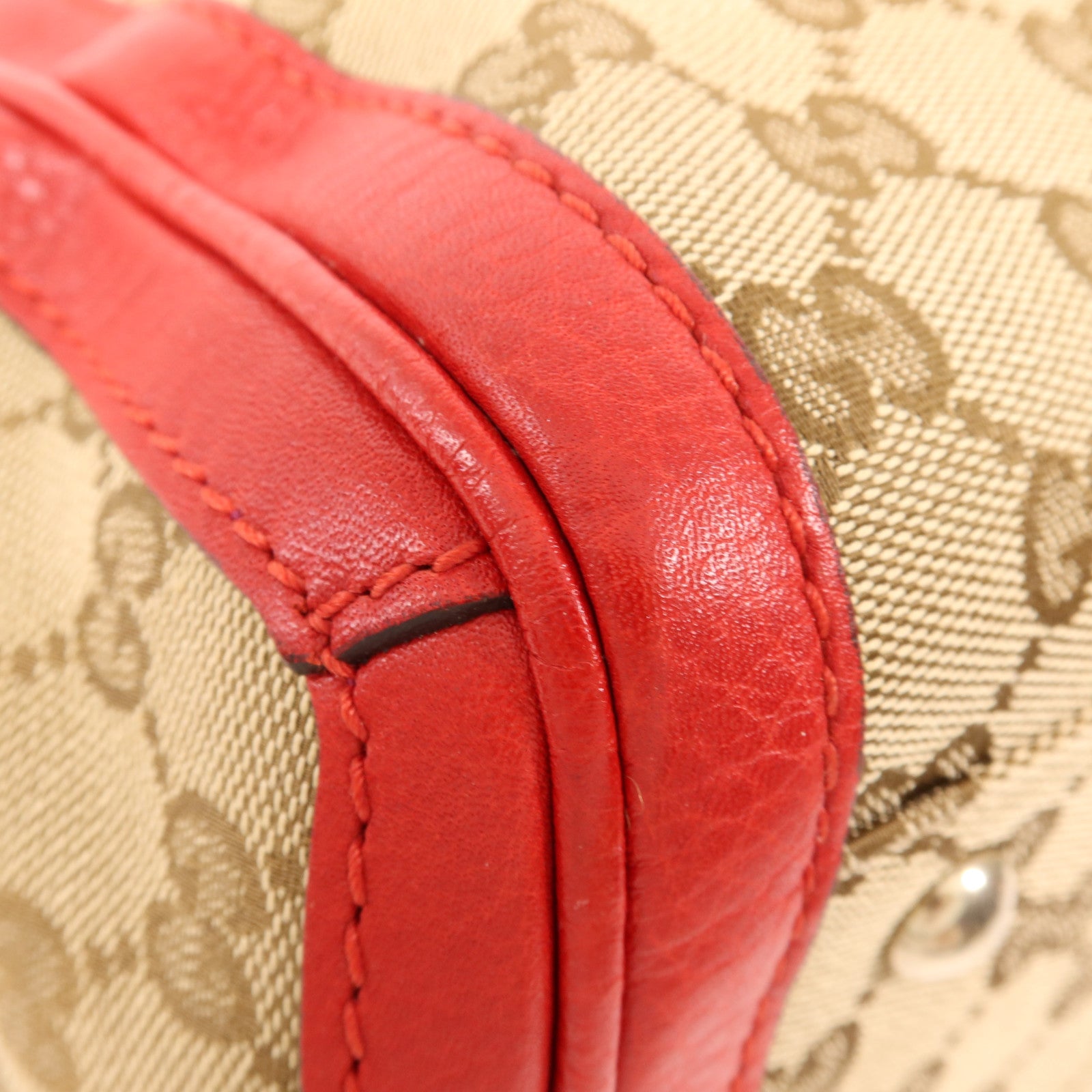 GUCCI 帆布/皮革Bella Bamboo Tassel金扣肩背袋