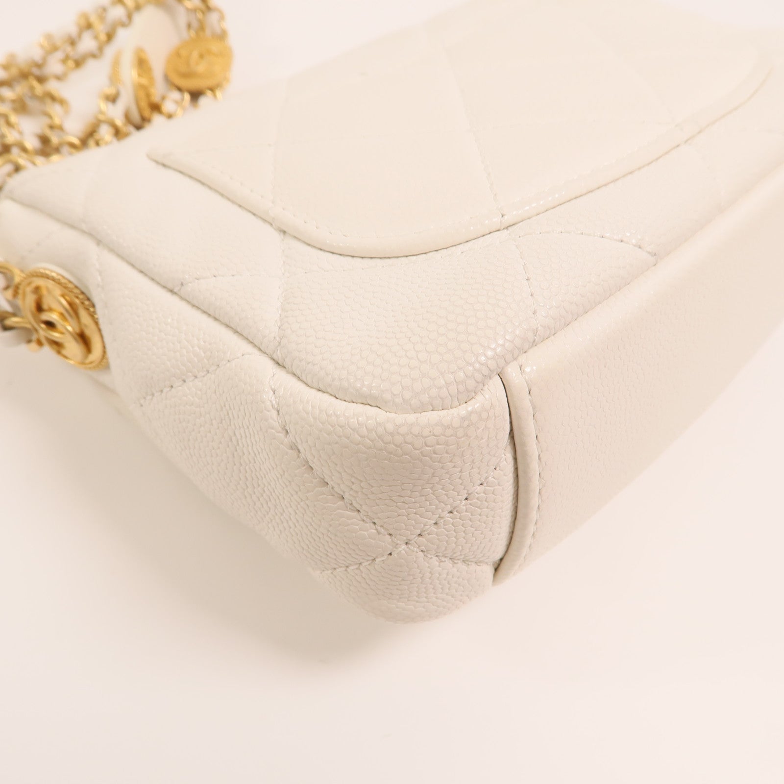CHANEL 牛皮皮革Mini Twist Your Buttons Flap金扣鏈帶肩背袋