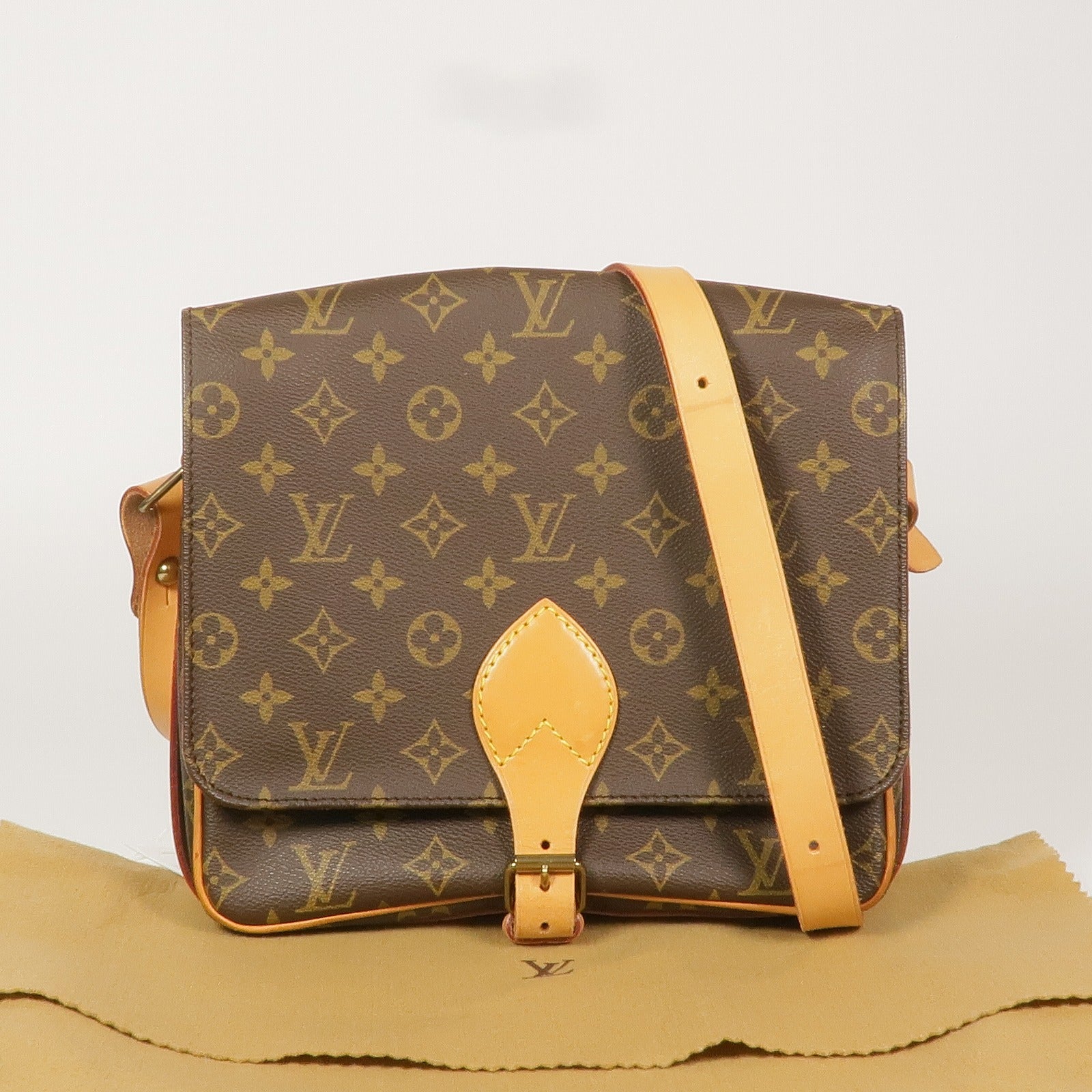 LOUIS VUITTON 【激減優惠】Monogram Cartouchiere GM金扣肩背袋