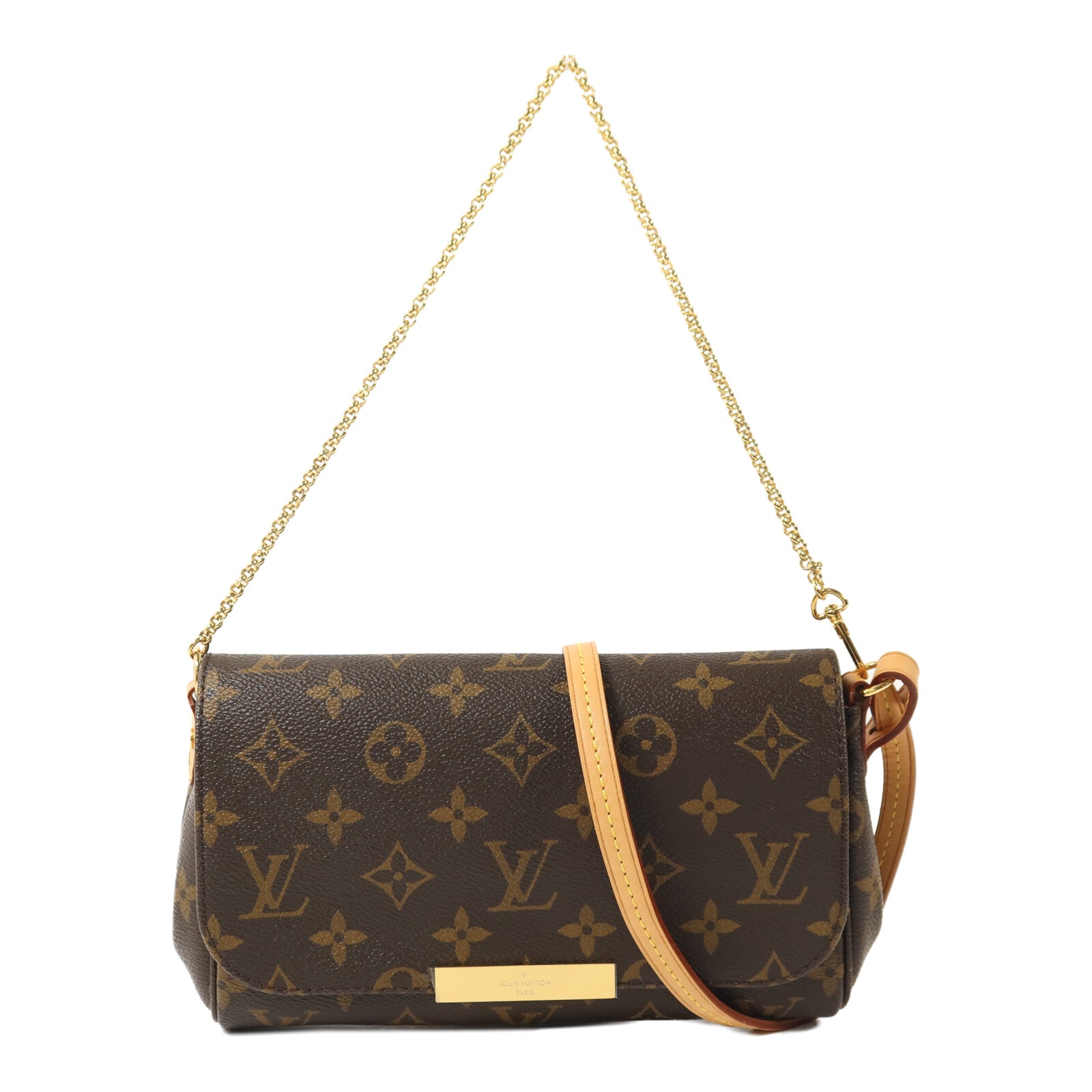 LOUIS VUITTON Monogram Favourite PM金扣鏈帶手挽肩背兩用袋