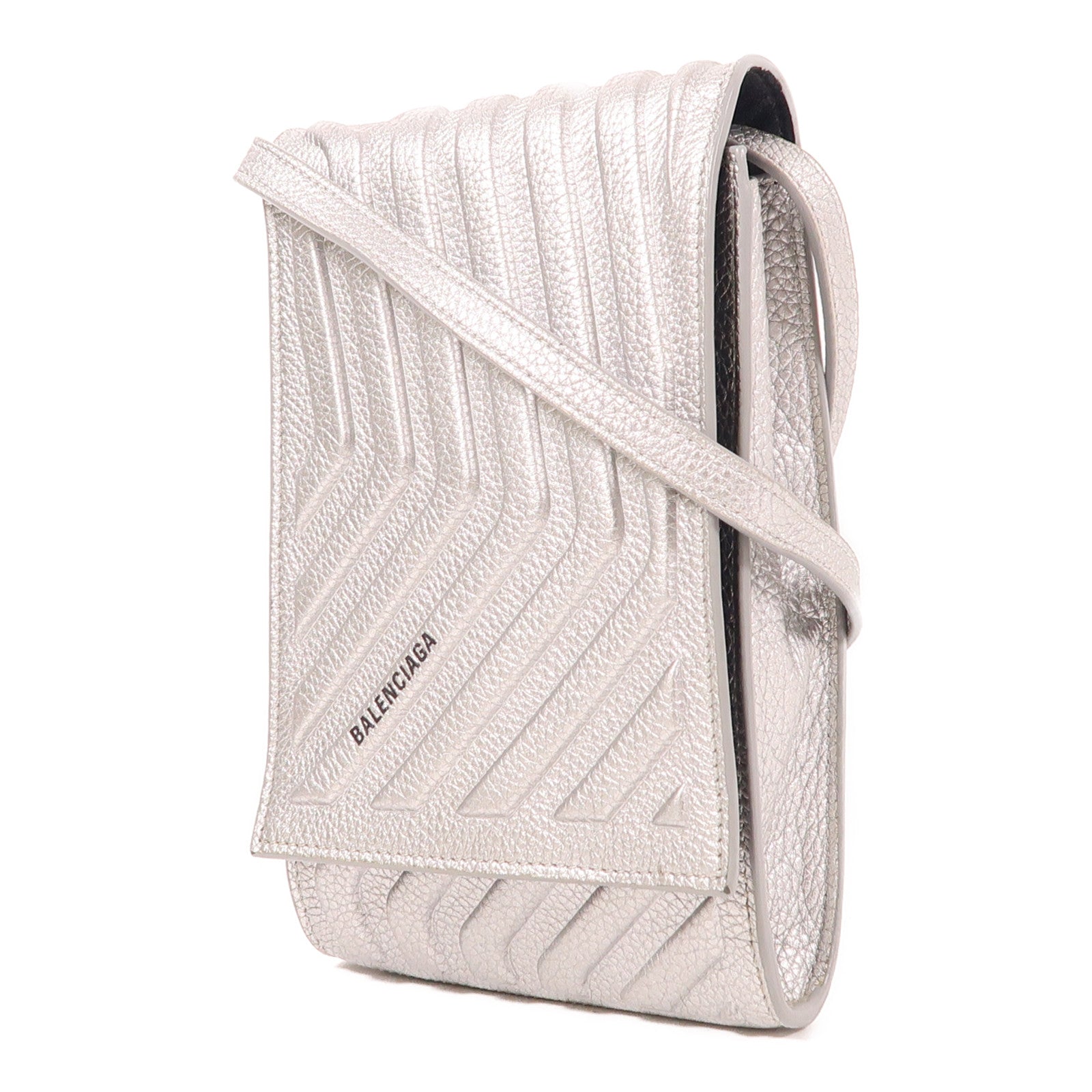 BALENCIAGA 【激減優惠】皮革Car Phone Holder Bag銀扣肩背袋