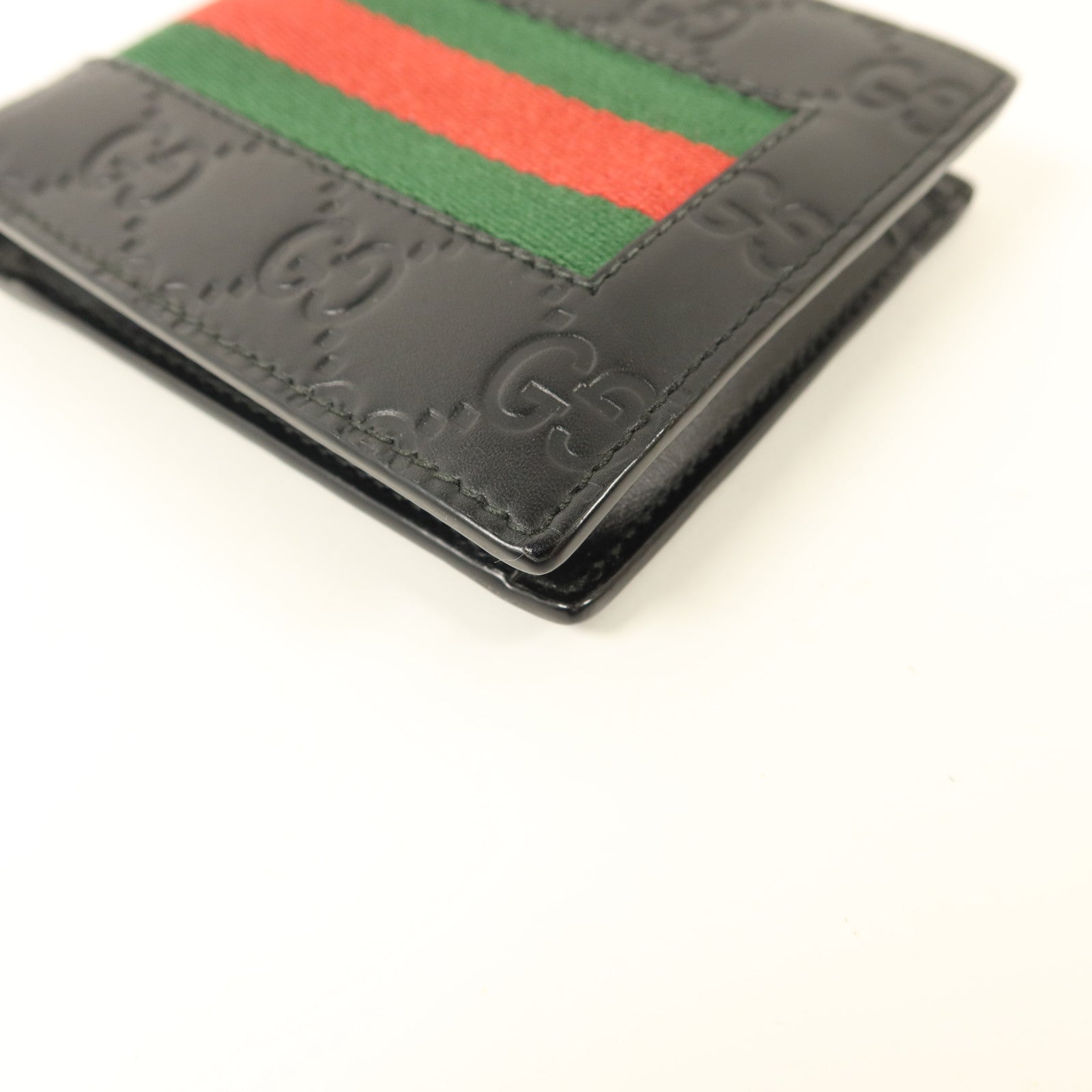 GUCCI 牛皮皮革Signature Wallet銀扣錢包