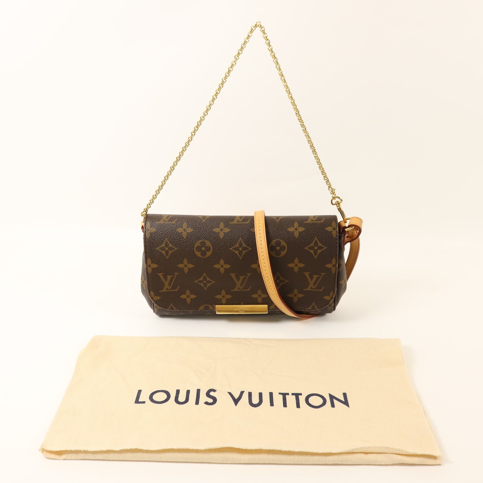 LOUIS VUITTON Monogram Favourite PM金扣鏈帶手挽肩背兩用袋