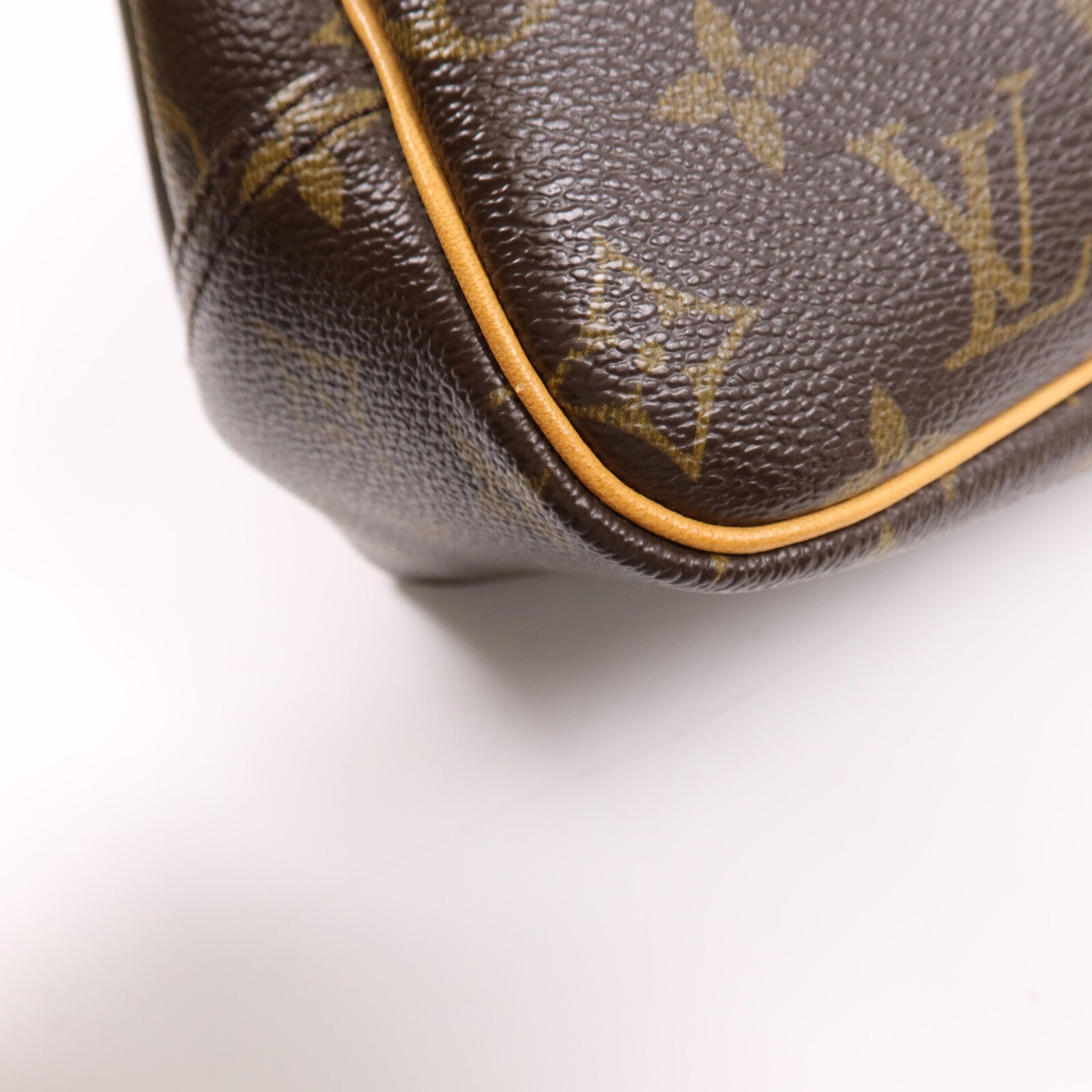 LOUIS VUITTON Monogram Deauville金扣手挽袋棕色