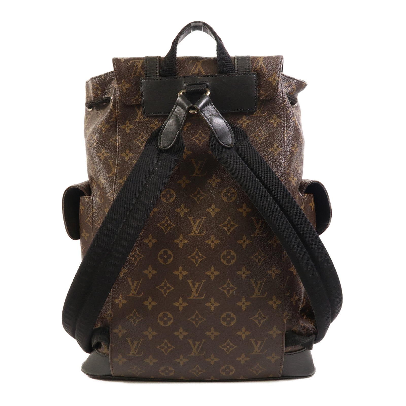 LOUIS VUITTON Monogram Macassar Christopher MM銀扣背包