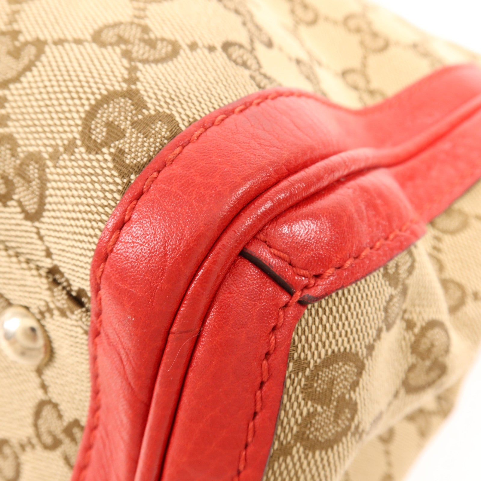 GUCCI 帆布/皮革Bella Bamboo Tassel金扣肩背袋