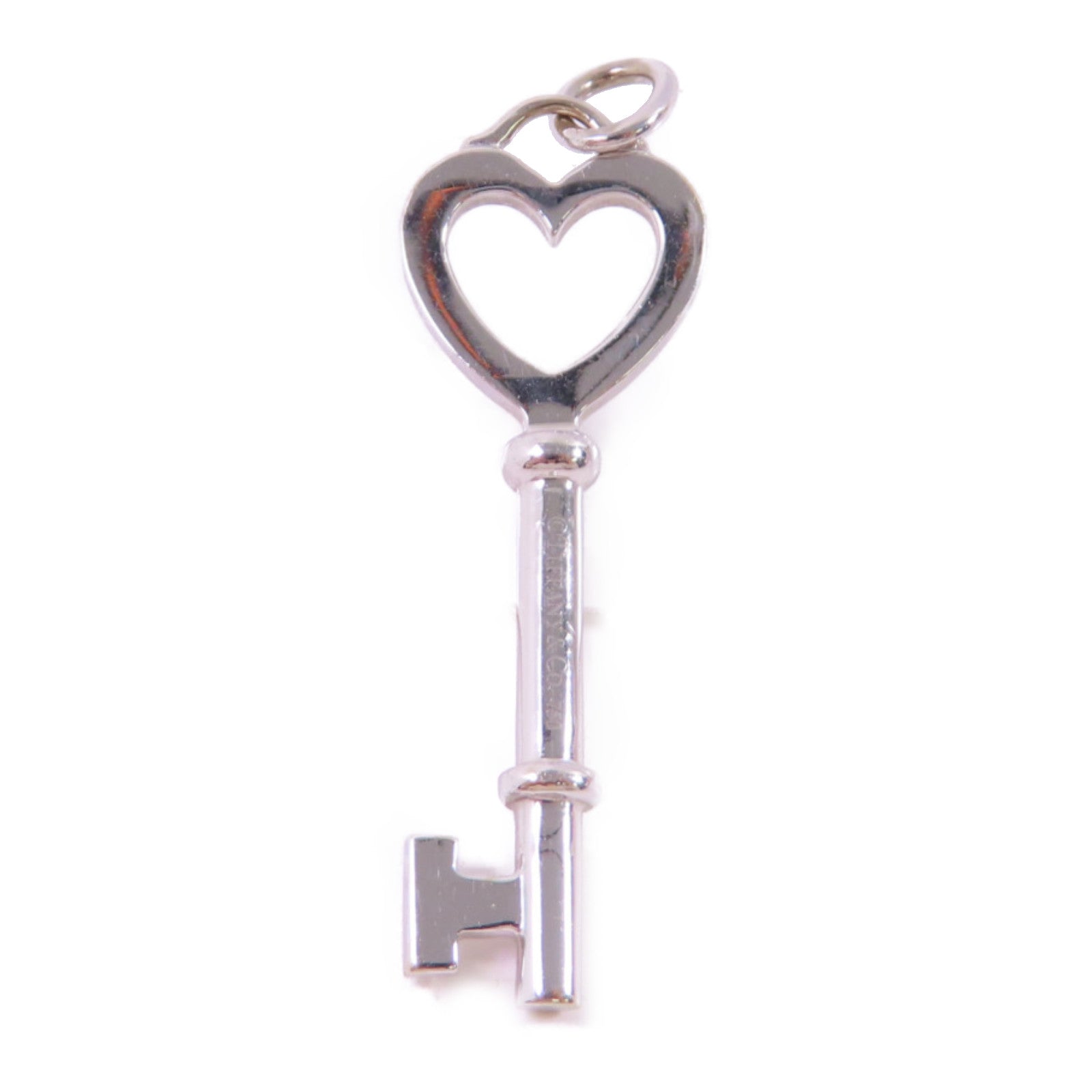 TIFFANY＆CO 18K白金/鑽石Tiffany Key Diamond Pendant Top吊墜頭扣銀色