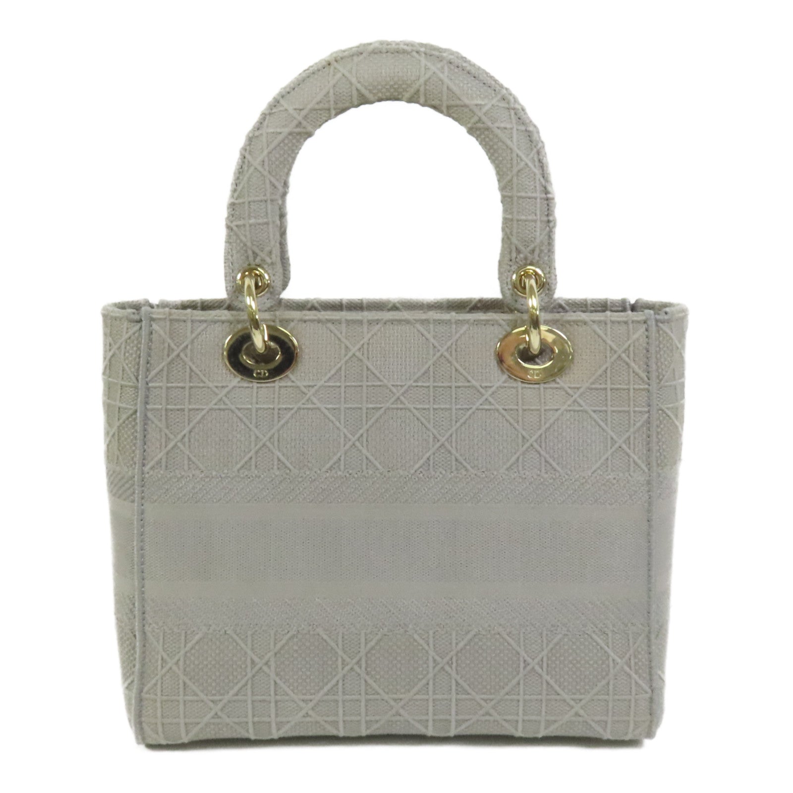 Dior 帆布Lady Dior D-Lite金扣手挽肩背兩用袋