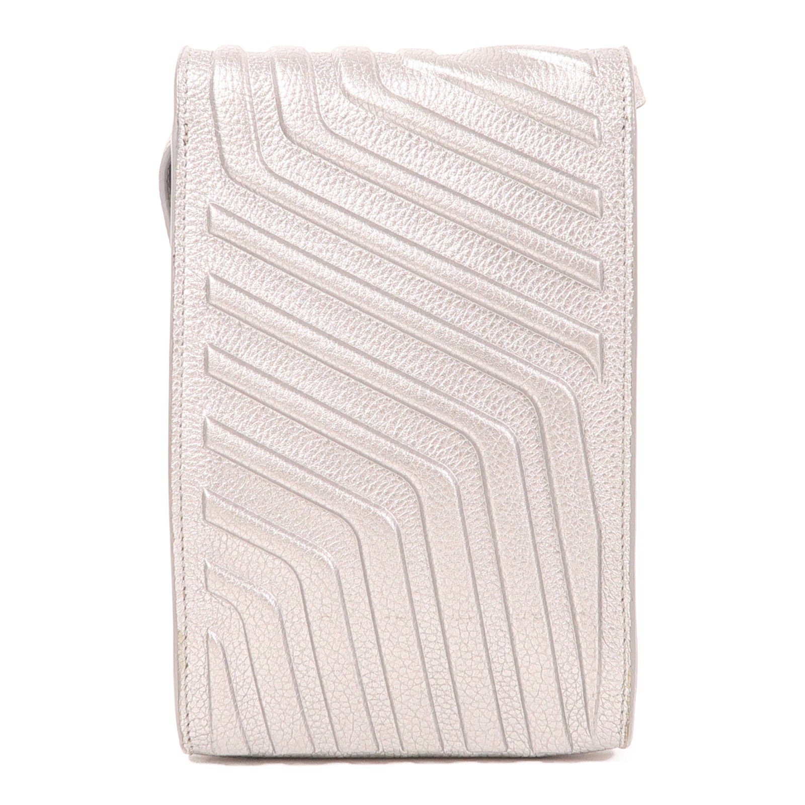 BALENCIAGA 皮革Car Phone Holder Bag銀扣肩背袋