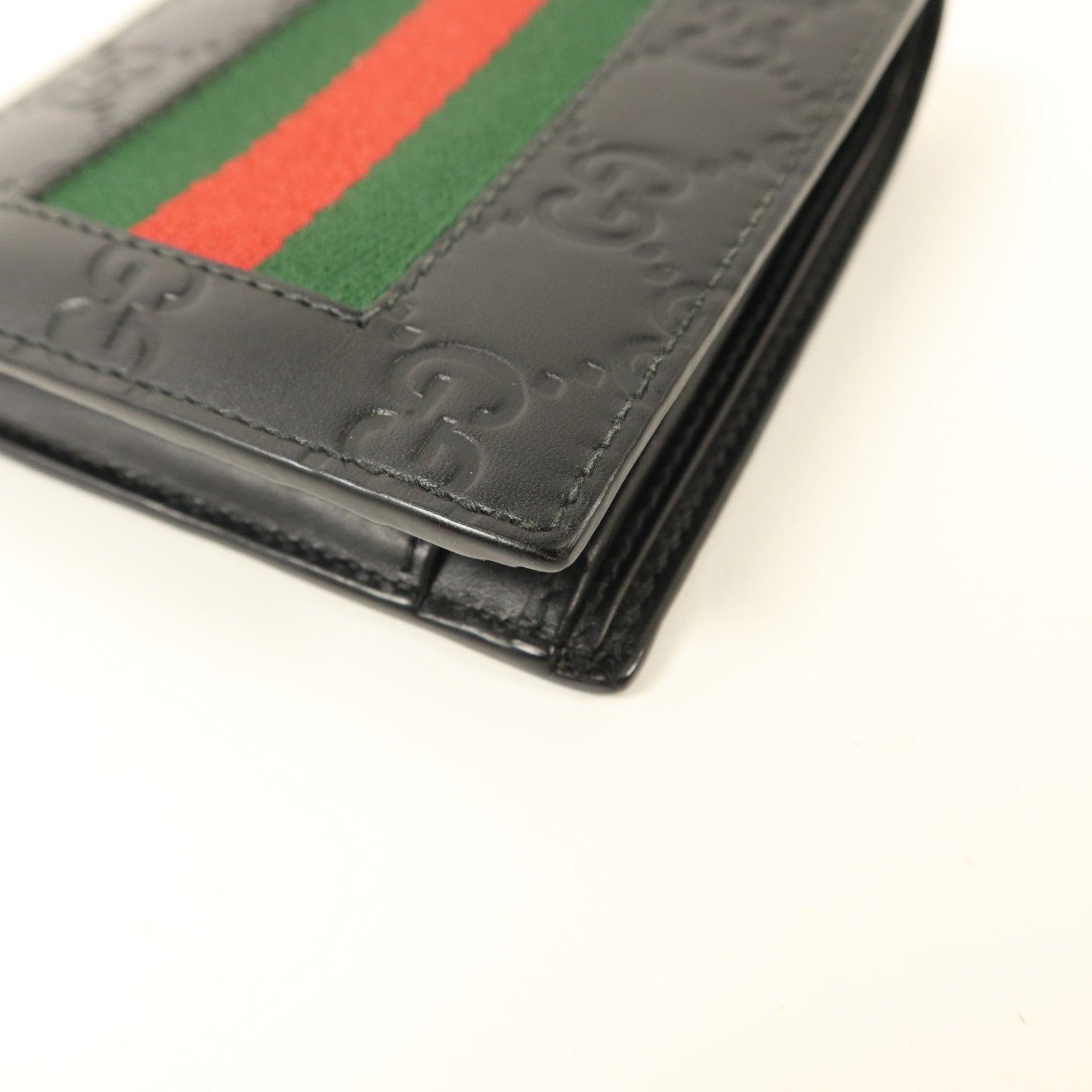 GUCCI 牛皮皮革Signature Wallet銀扣錢包
