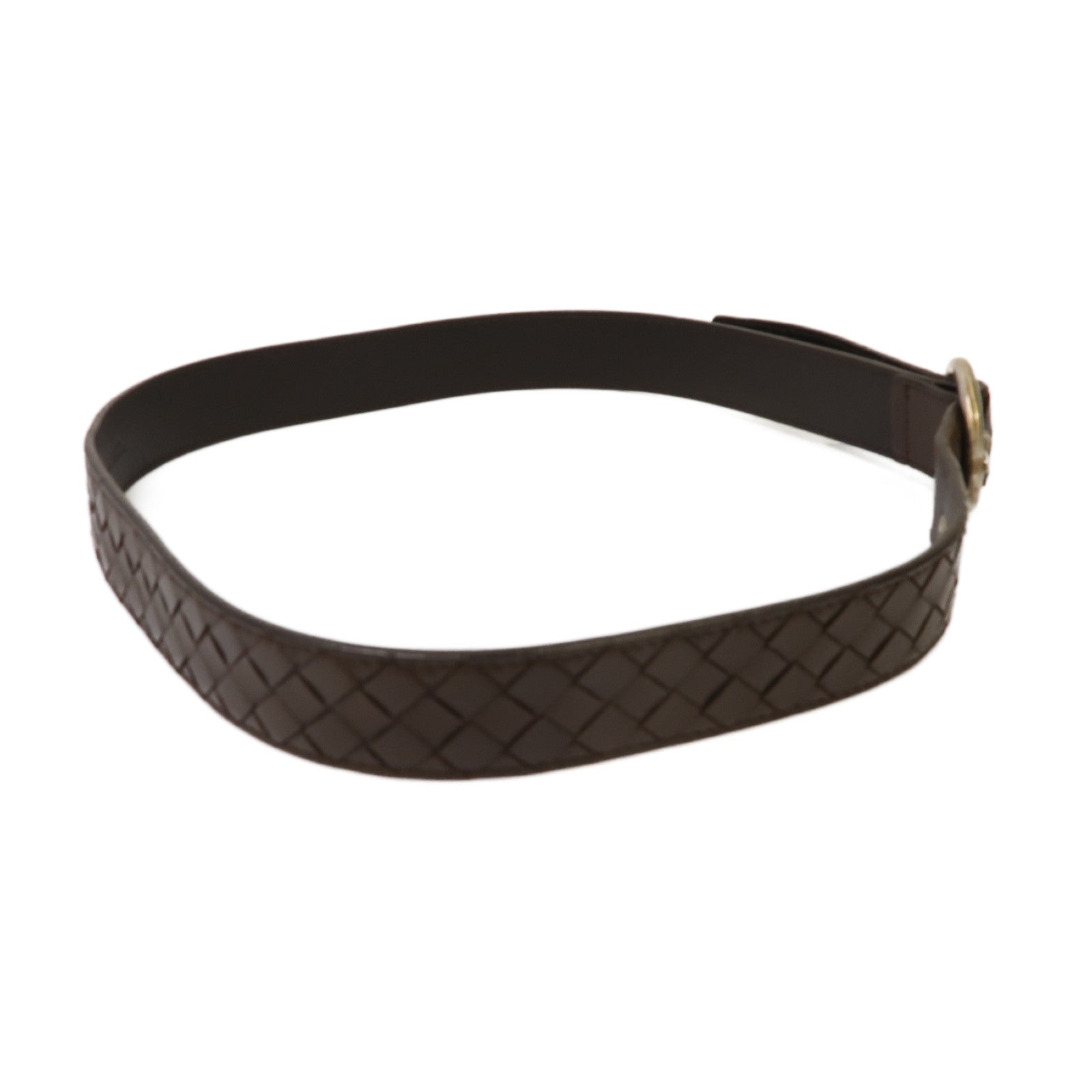 BOTTEGA VENETA 【激減優惠】羊皮皮革Belt銀扣皮帶啡色