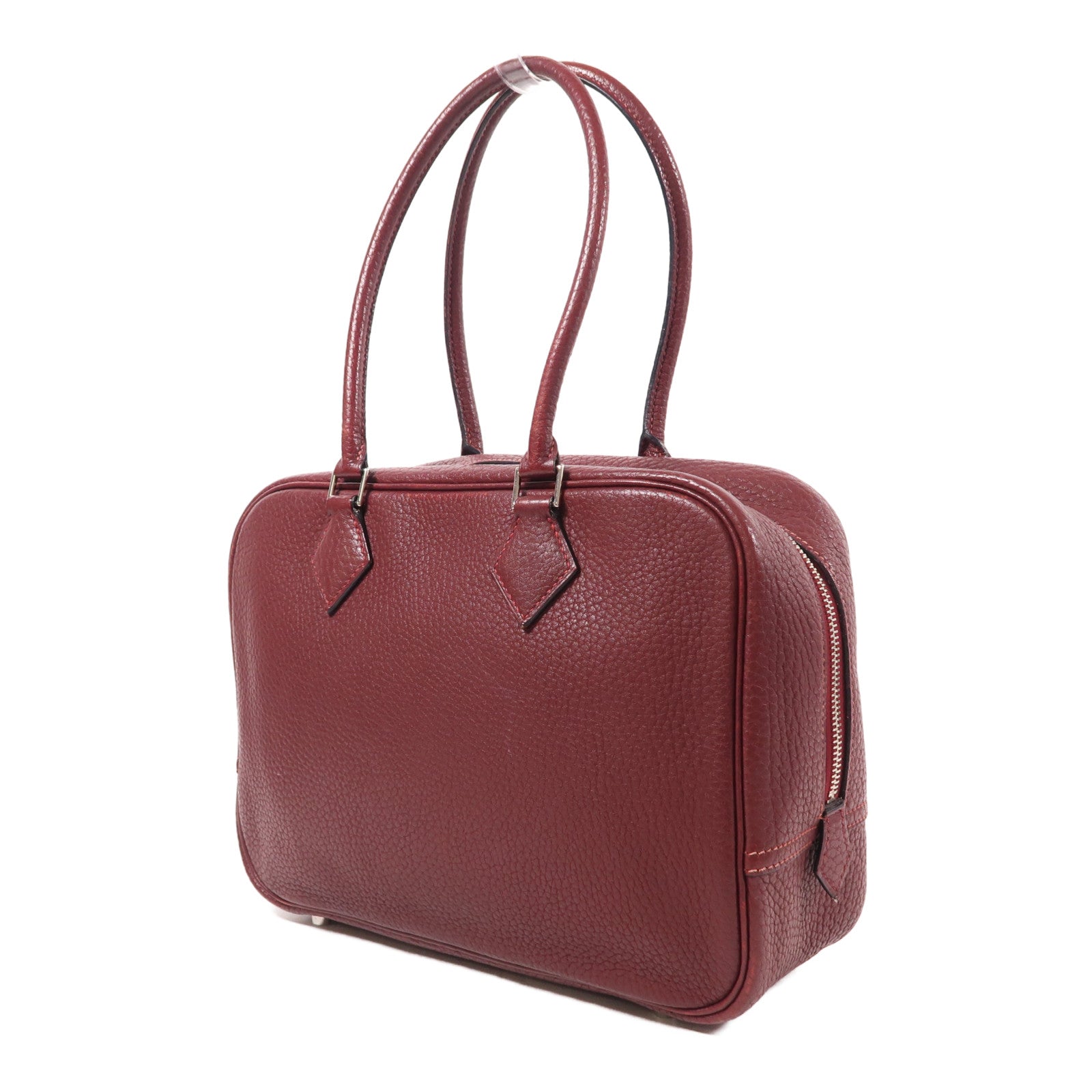 HERMES Clemence皮革Plume 32銀扣手挽袋