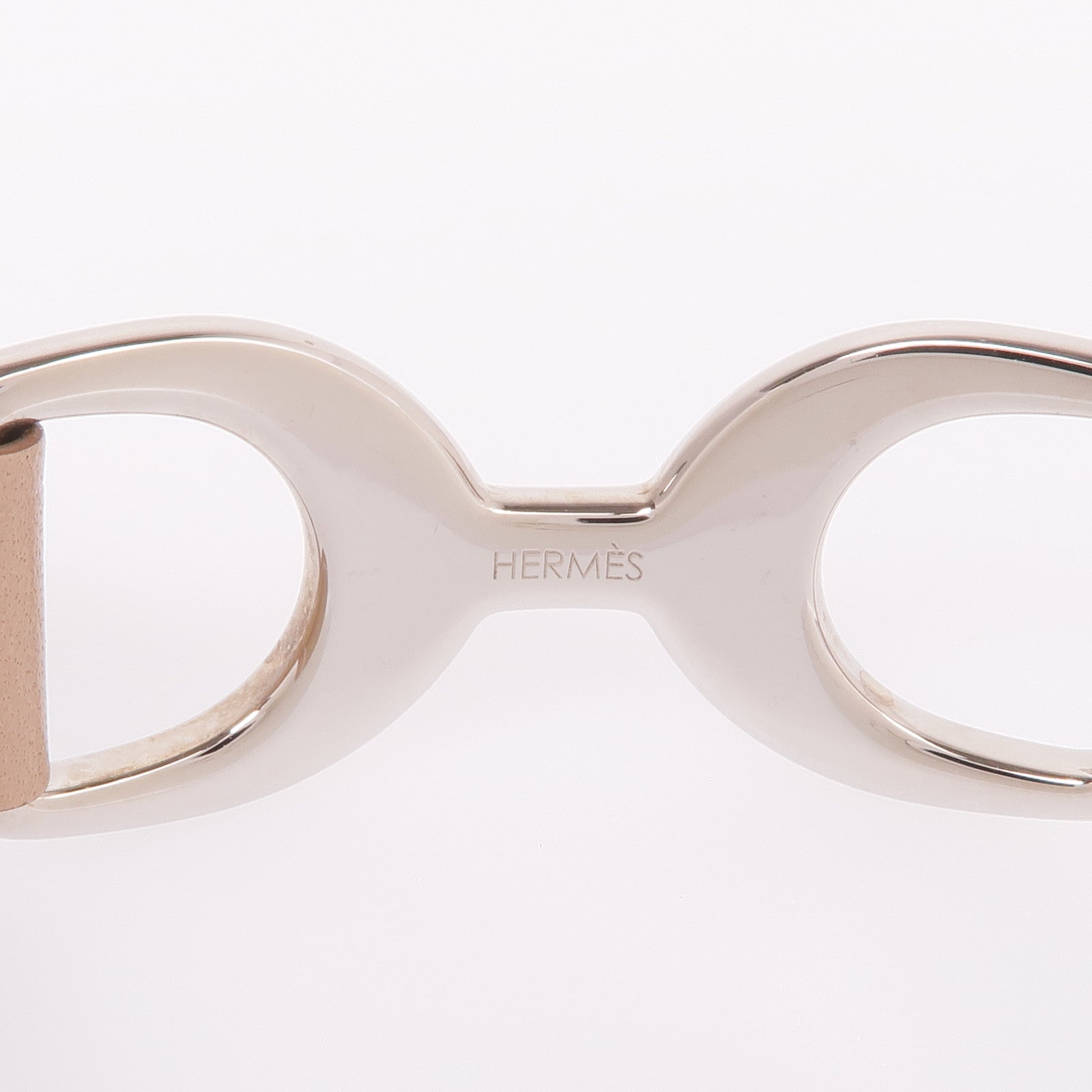 HERMES Swift皮革Baby Pavane Double Tour Bracelet銀扣手帶Etoupe