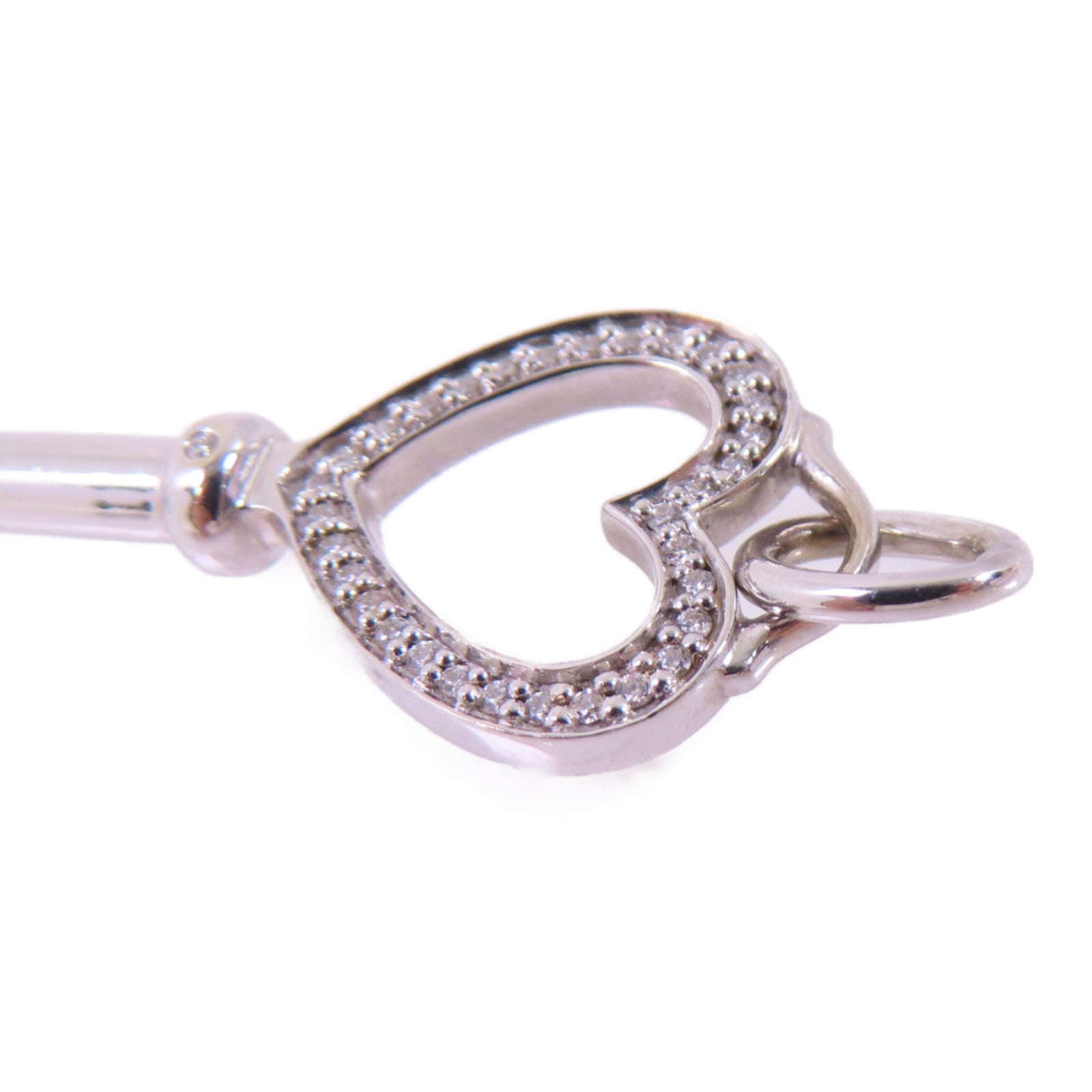 TIFFANY＆CO 18K白金/鑽石Tiffany Key Diamond Pendant Top吊墜頭扣銀色