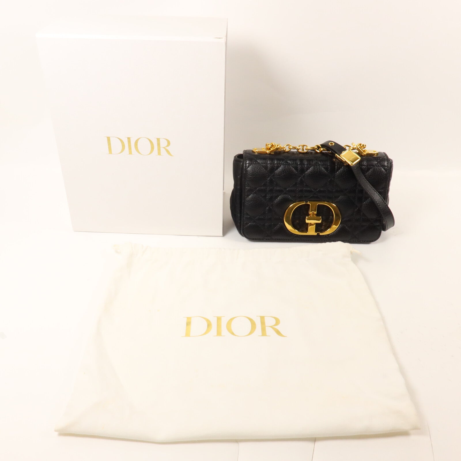 Dior 牛皮皮革Caro Small鏈帶肩背袋
