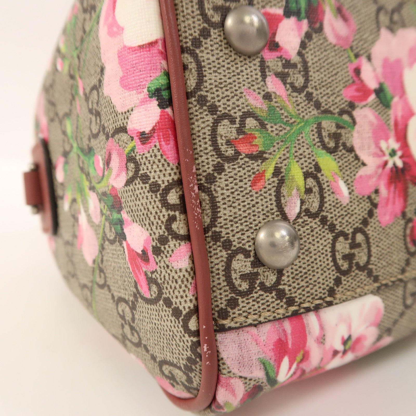 GUCCI 塗層帆布Boston Bag銀扣波士頓包