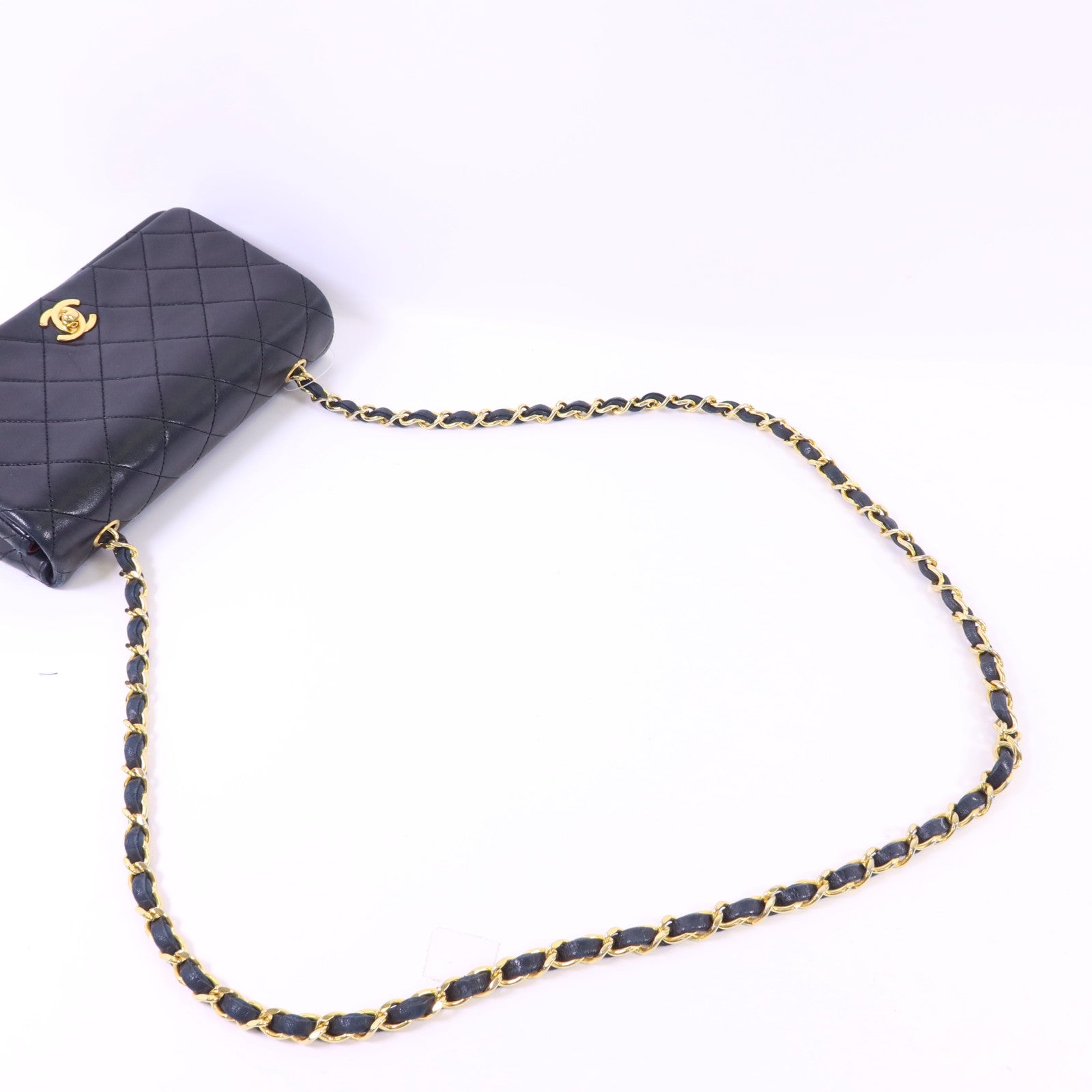 CHANEL 牛皮皮革Chain Shoulder Bag金扣鏈帶肩背袋