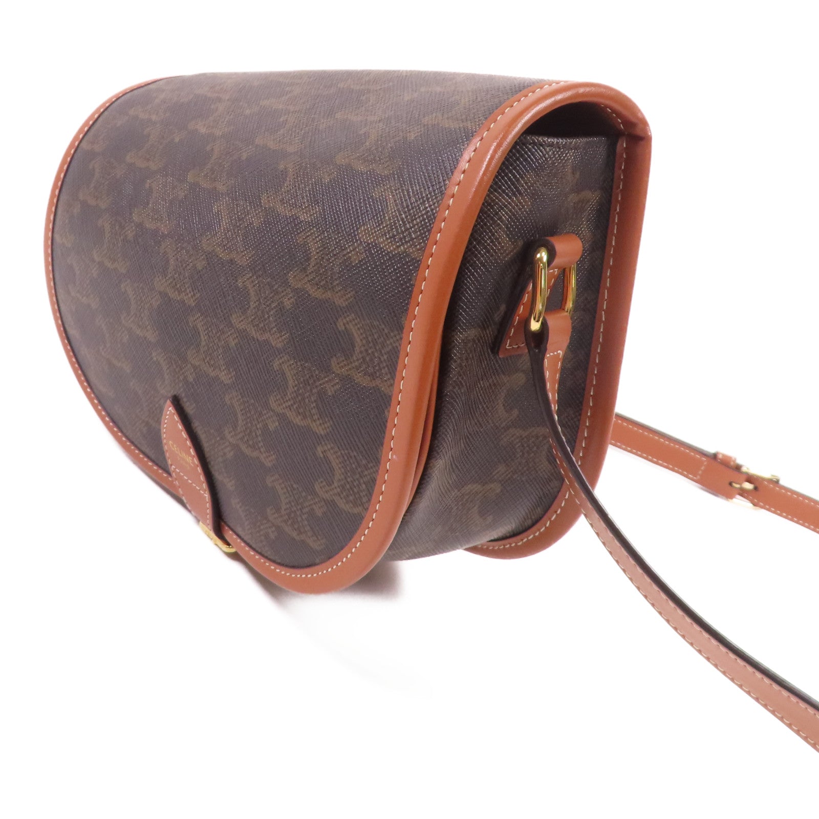 CELINE 塗層帆布Medium Folco金扣肩背袋