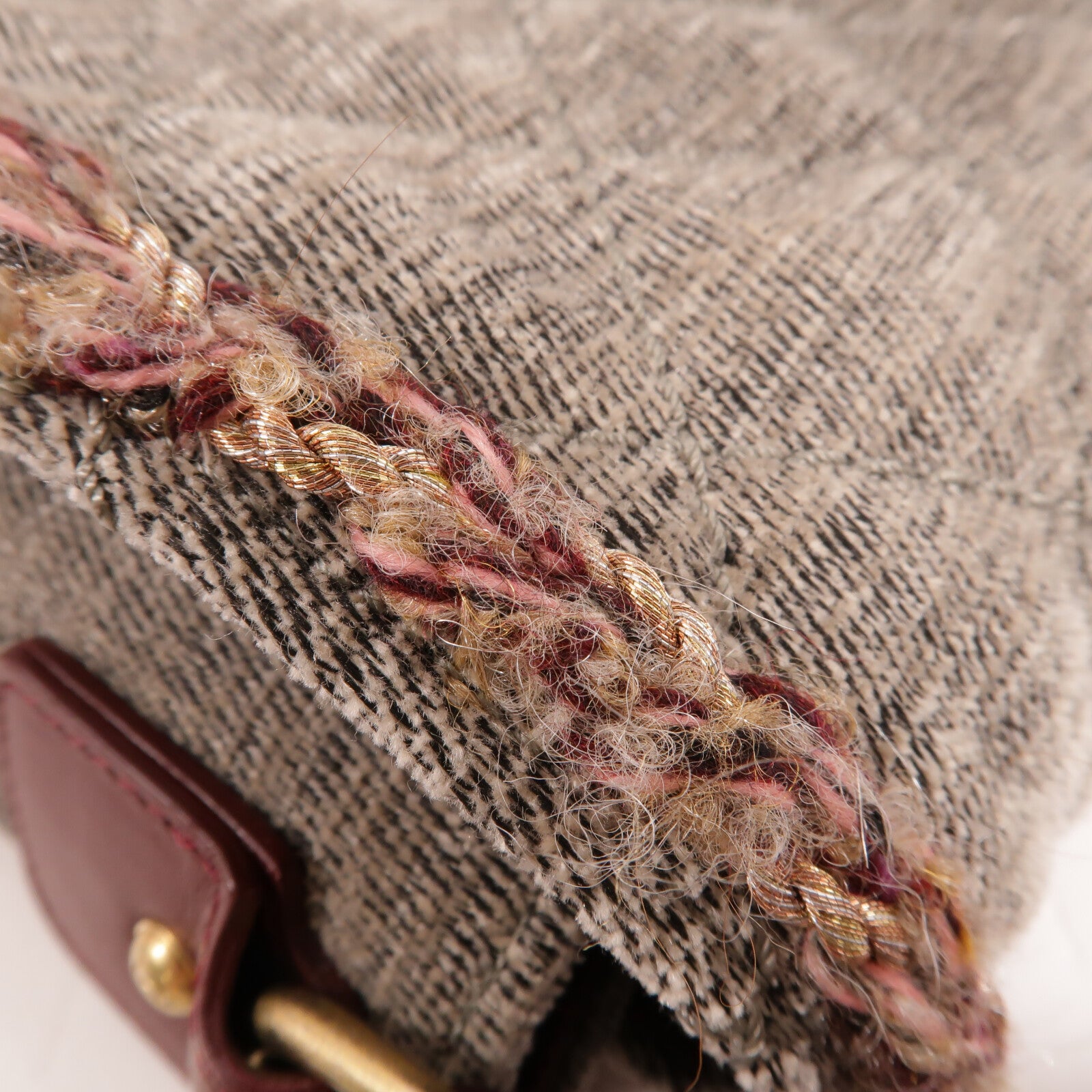 CHANEL Wool Velvet Parisian Stroll Messenger Bag肩背袋