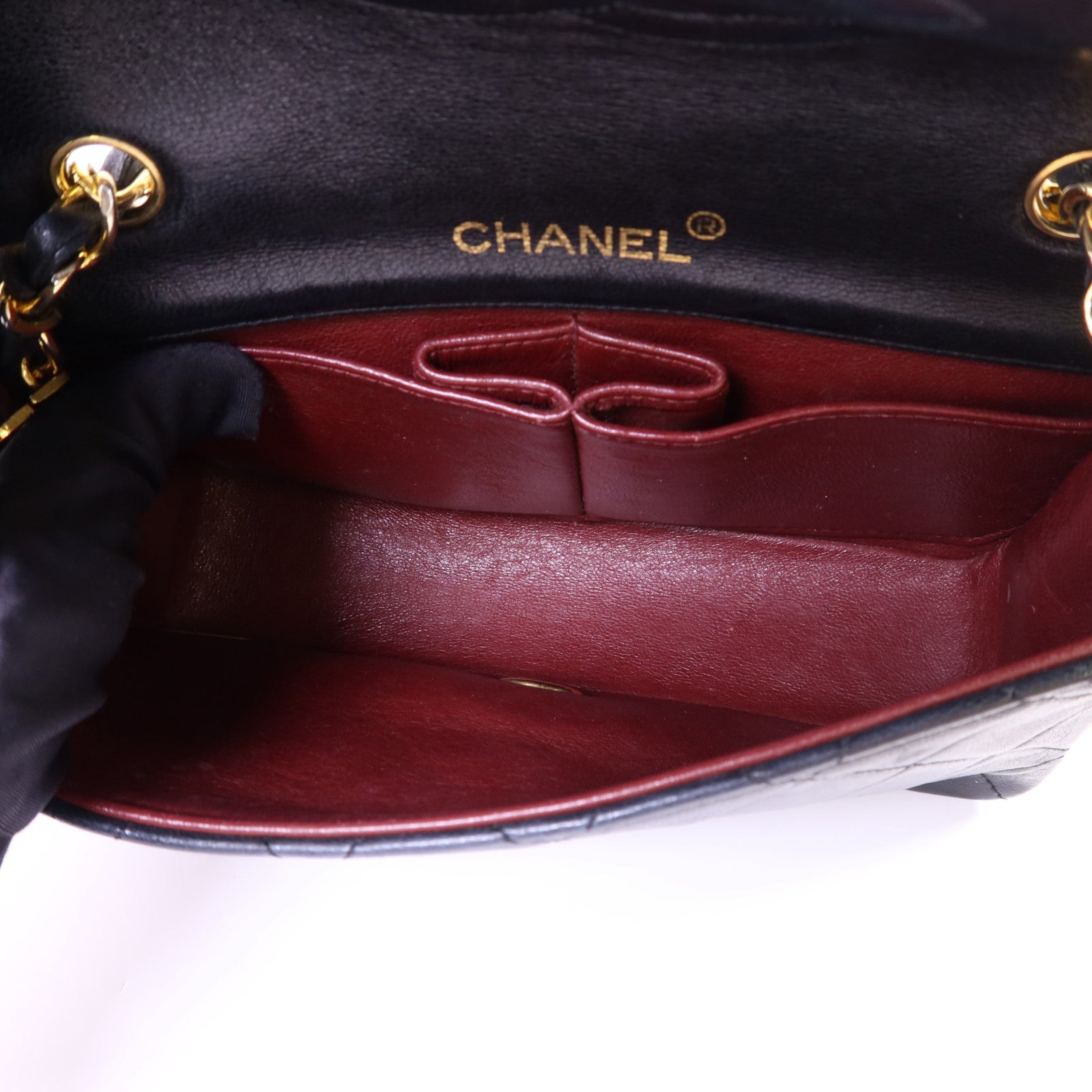 CHANEL 牛皮皮革Chain Shoulder Bag金扣鏈帶肩背袋
