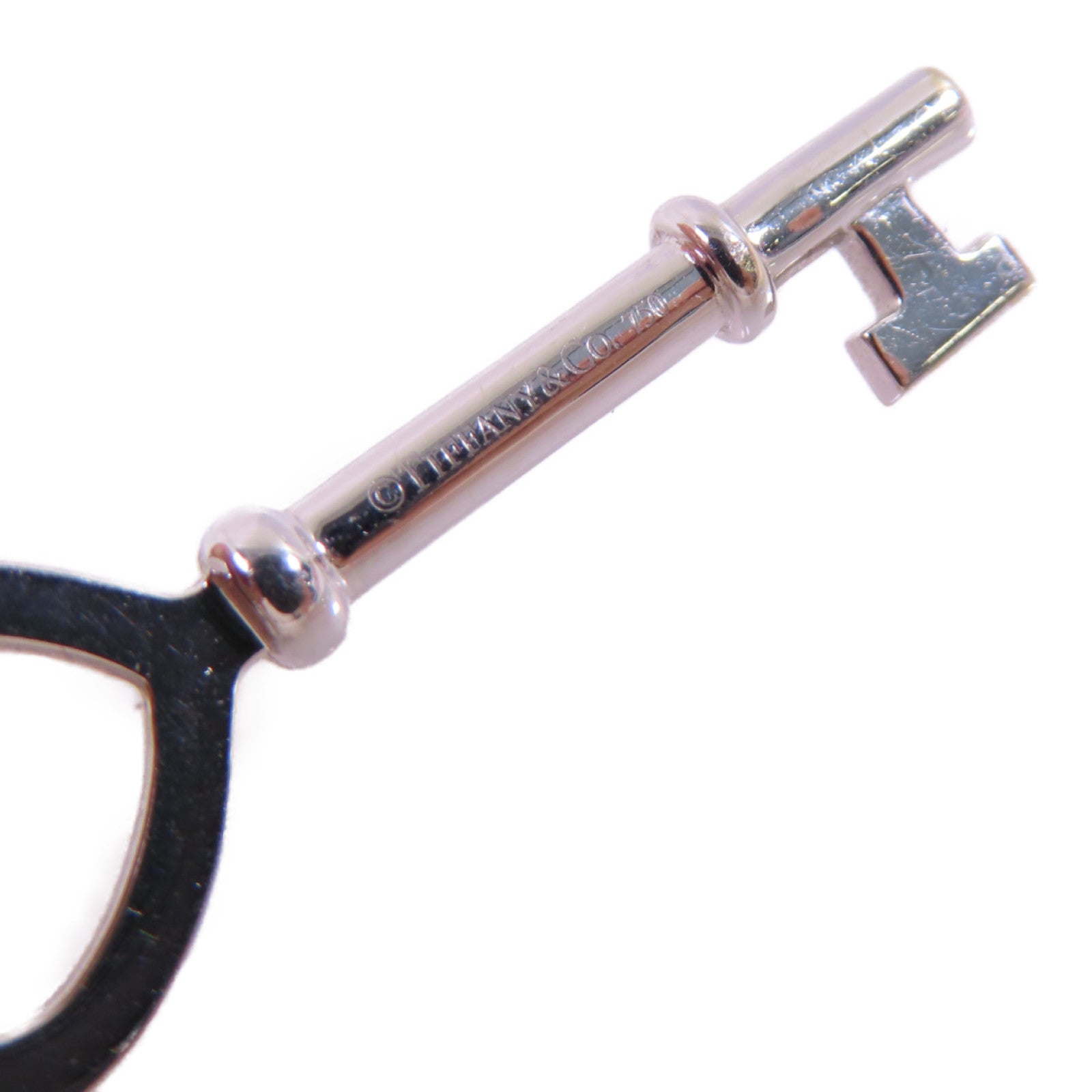 TIFFANY＆CO 18K白金/鑽石Tiffany Key Diamond Pendant Top吊墜頭扣銀色